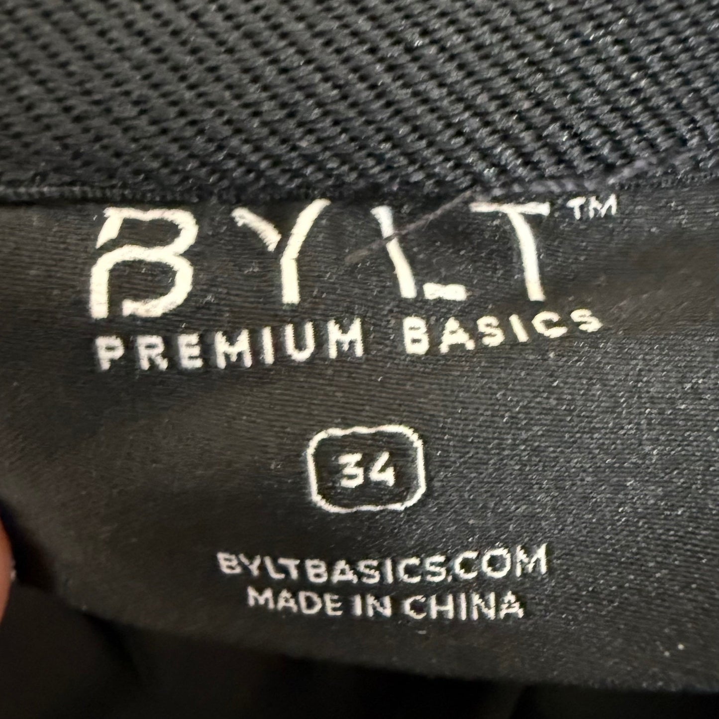 BYLT Shorts Mens 34 Black Chino Casual Golf Flat Front Streetwear Everyday