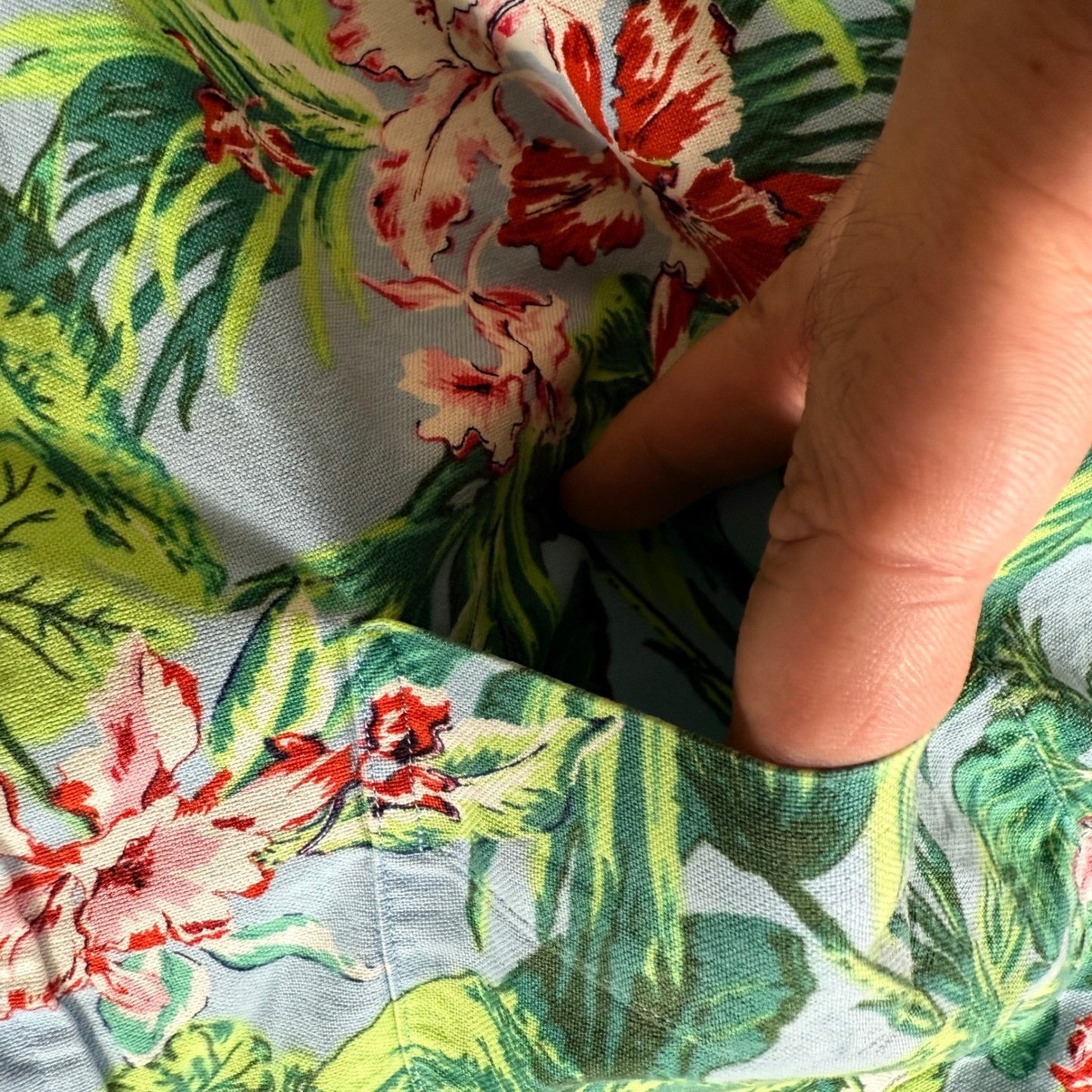 Ralph Lauren Hawaiian Shirt Mens Large Floral Button Down Short Sleeve Casual