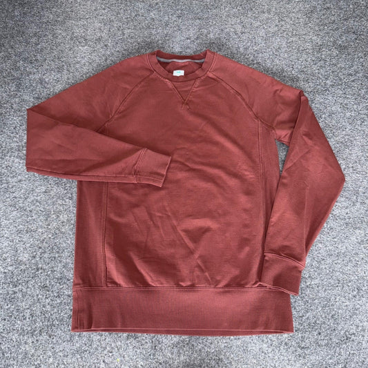 Myles Apparel Mens Crewneck Sweatshirt Rust Red Raglan Sleeve Pullover Size L