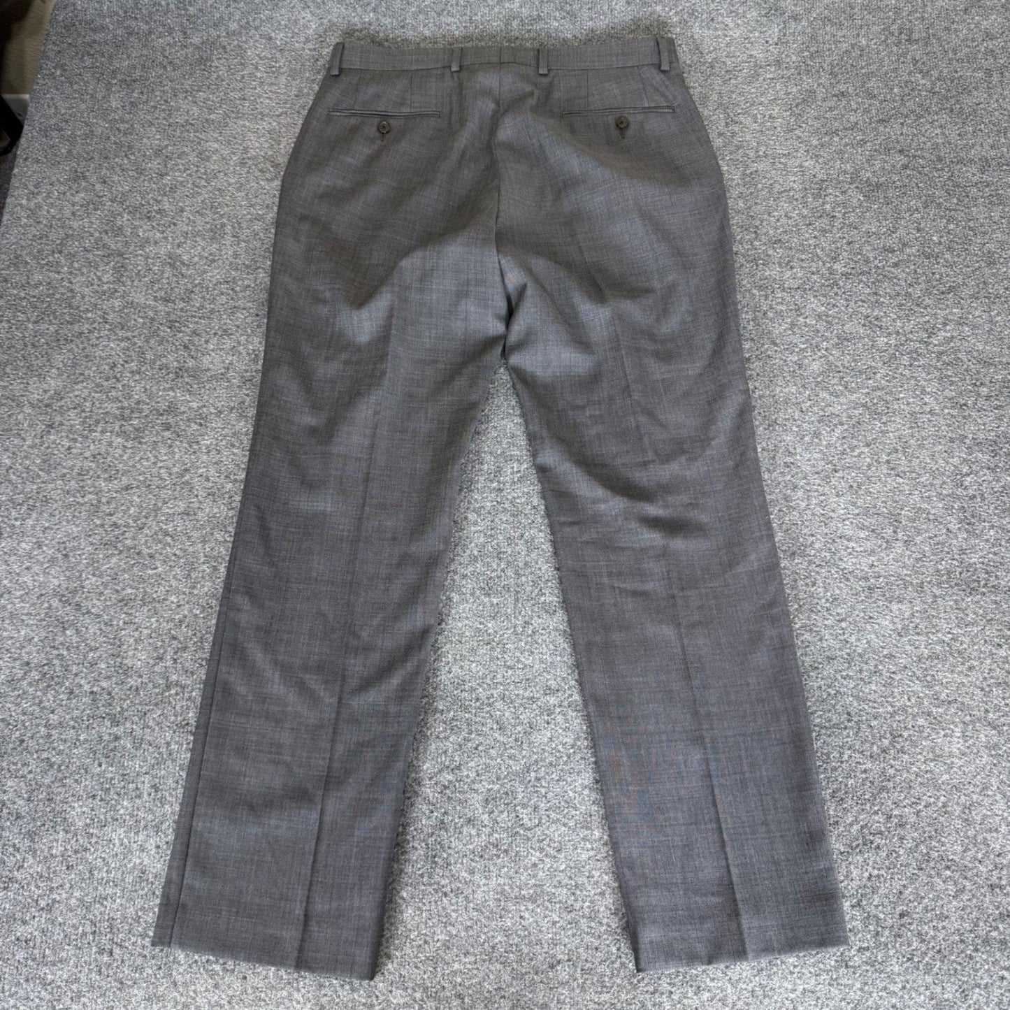 Lauren Ralph Lauren Mens Gray Wool Blend Sharkskin Dress Pants 32x30 Stretch