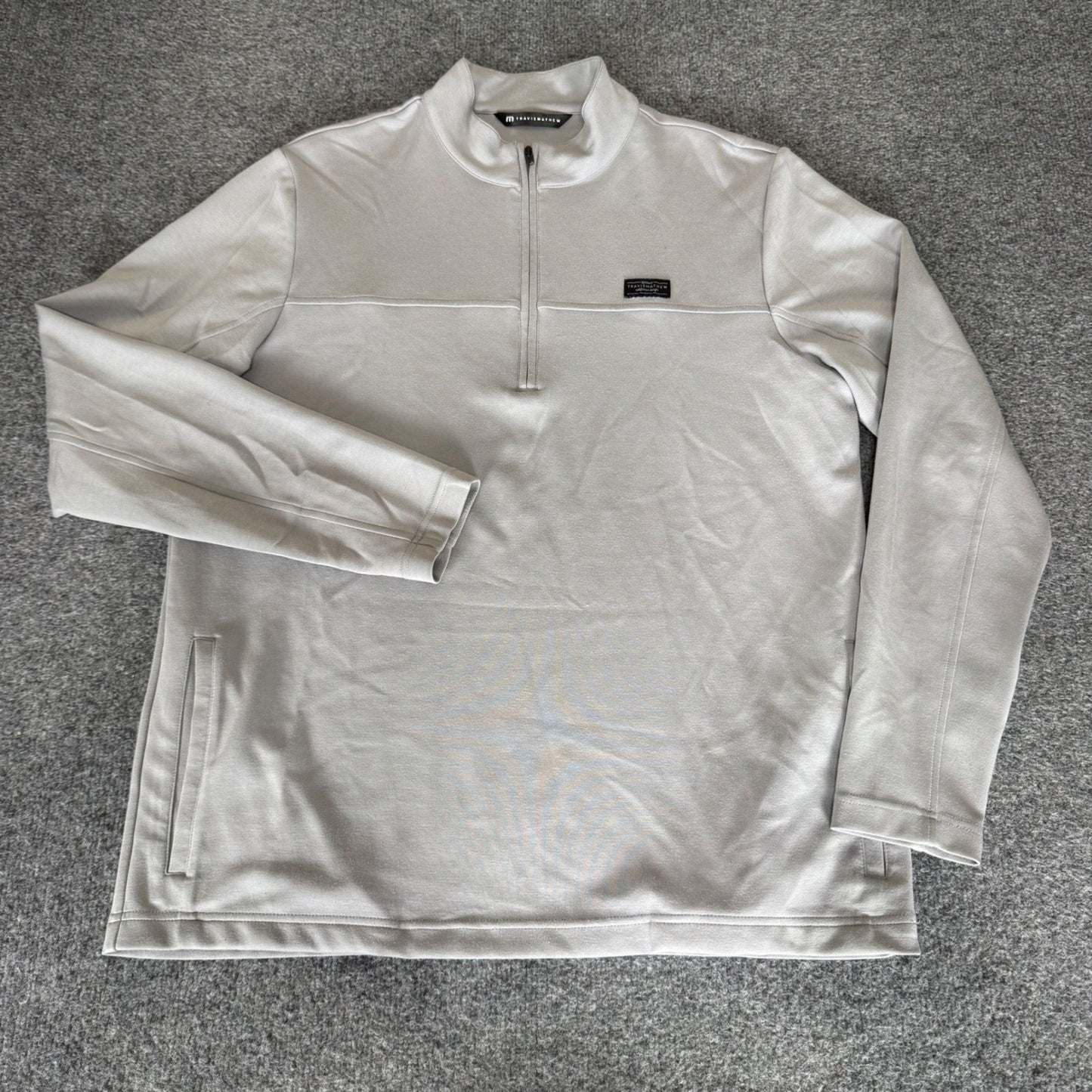 TravisMathew Wanderlust Mens Gray 1/4 Zip Pullover Performance Sweatshirt Large