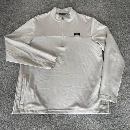 TravisMathew Wanderlust Mens Gray 1/4 Zip Pullover Performance Sweatshirt Large