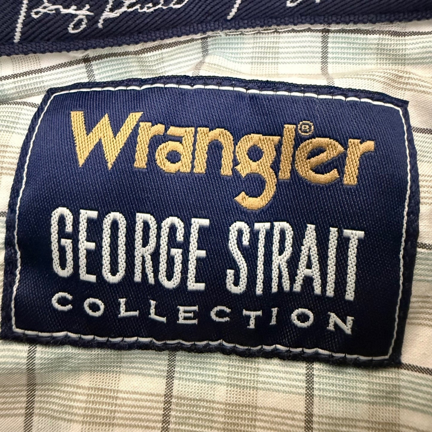 Wrangler George Strait Mens XL Plaid Button Down Shirt Western Cowboy Rodeo