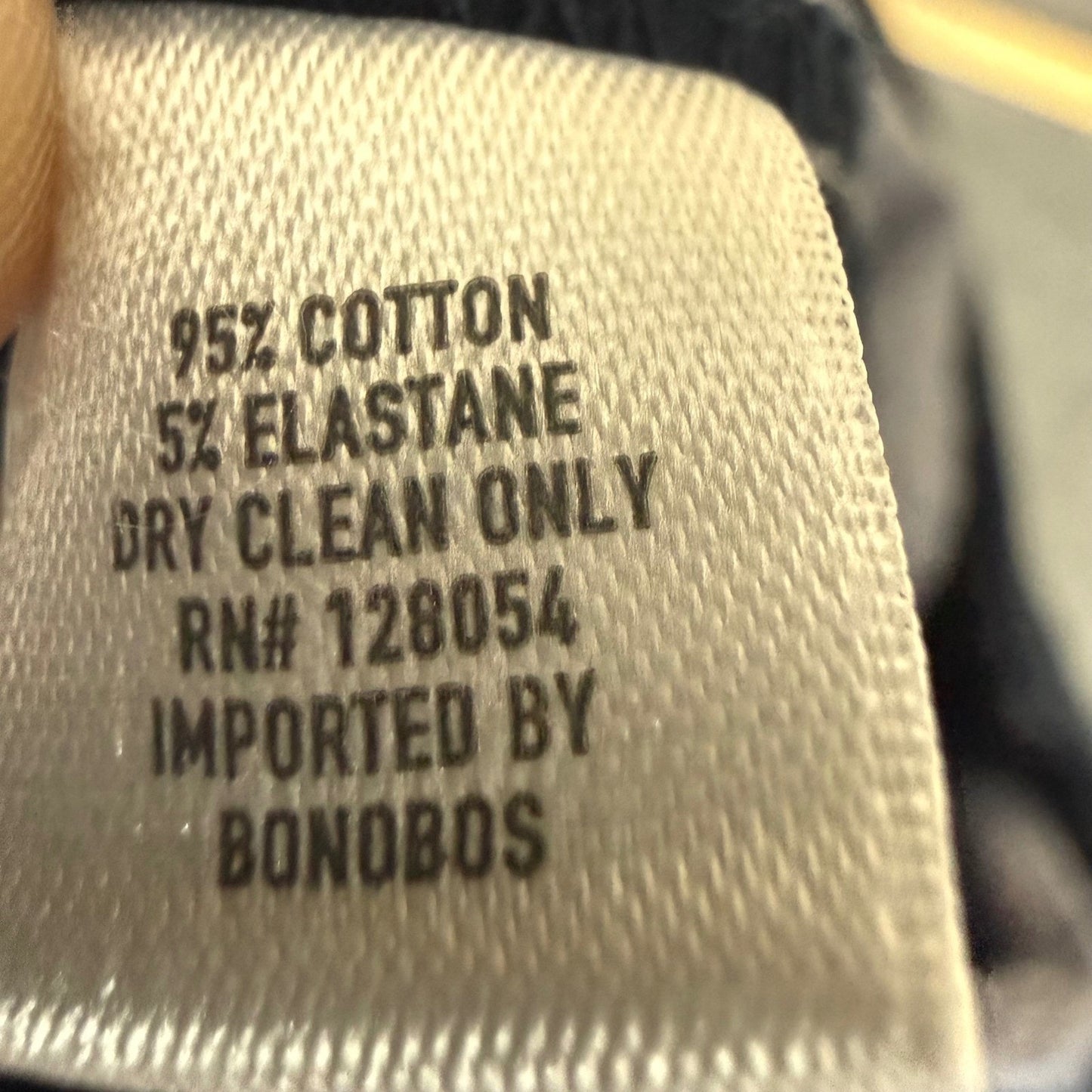 Bonobos Slim Fit Chino Pants Mens 33x31 Navy Blue Manteco Italian Fabric Casual