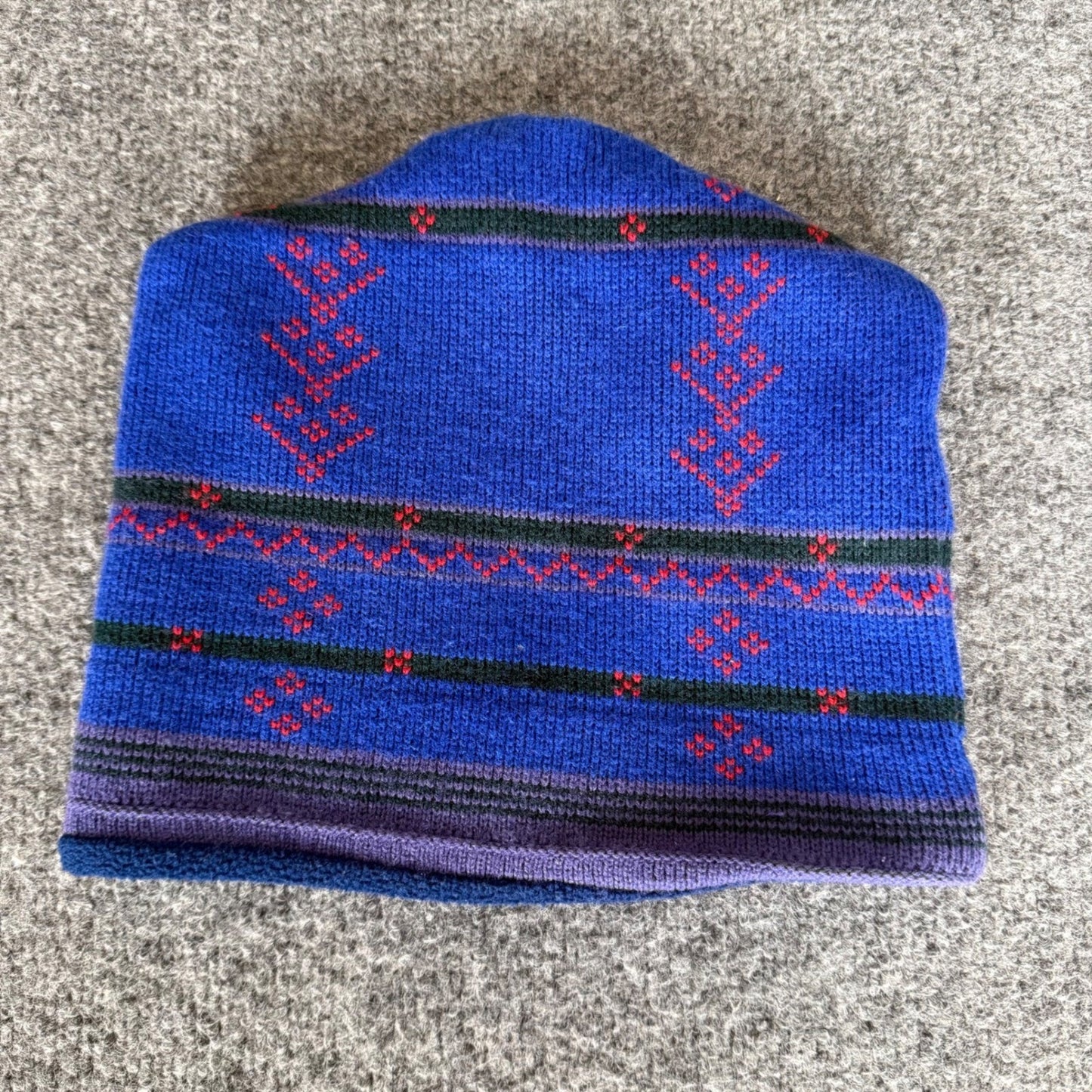 Patagonia '92 Wool Blend Capilene Lined Beanie Hat Blue VTG Outdoor Winter