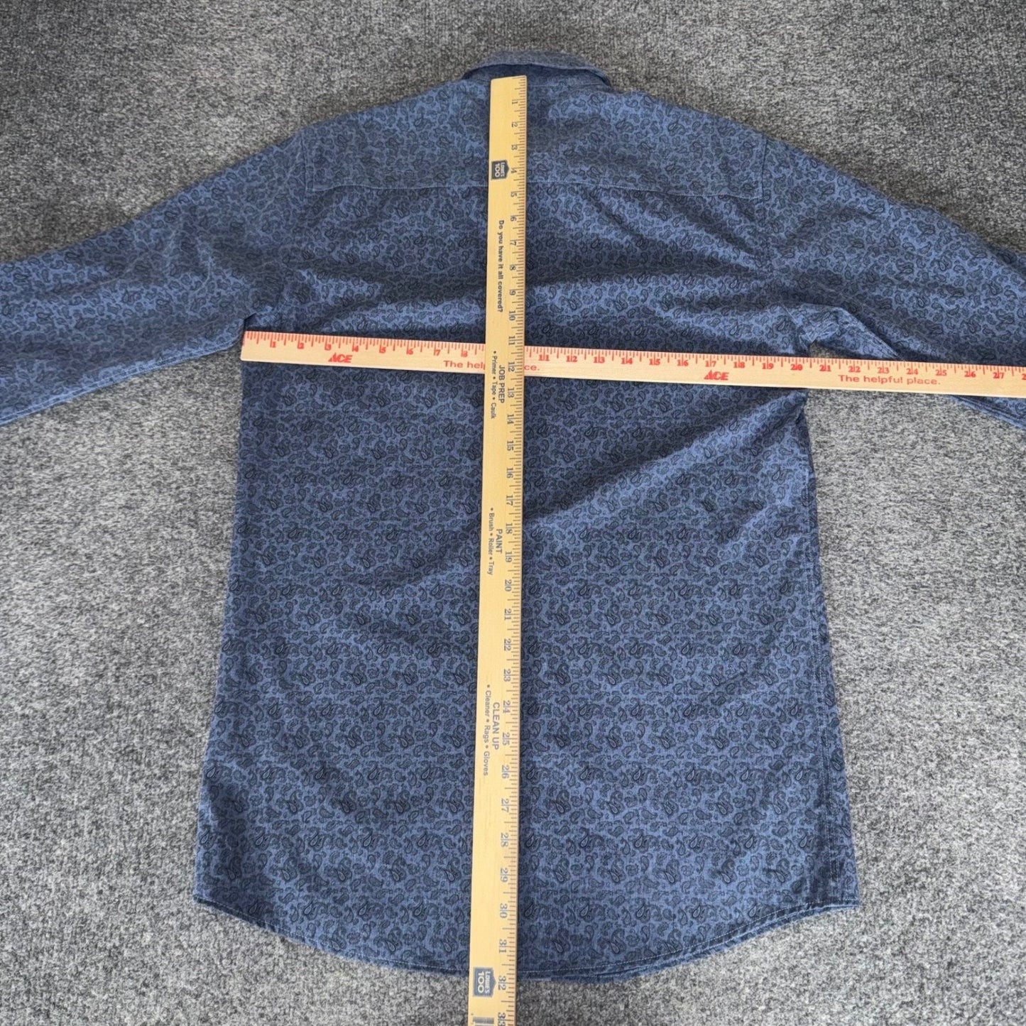 Buffalo David Bitton Mens Blue Paisley 4-Way Stretch Button Down Shirt Medium