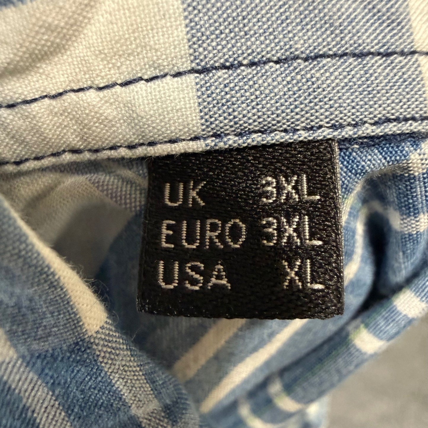 Barbour International Shirt Mens XL Blue Plaid Slim Fit Long Sleeve Button Down