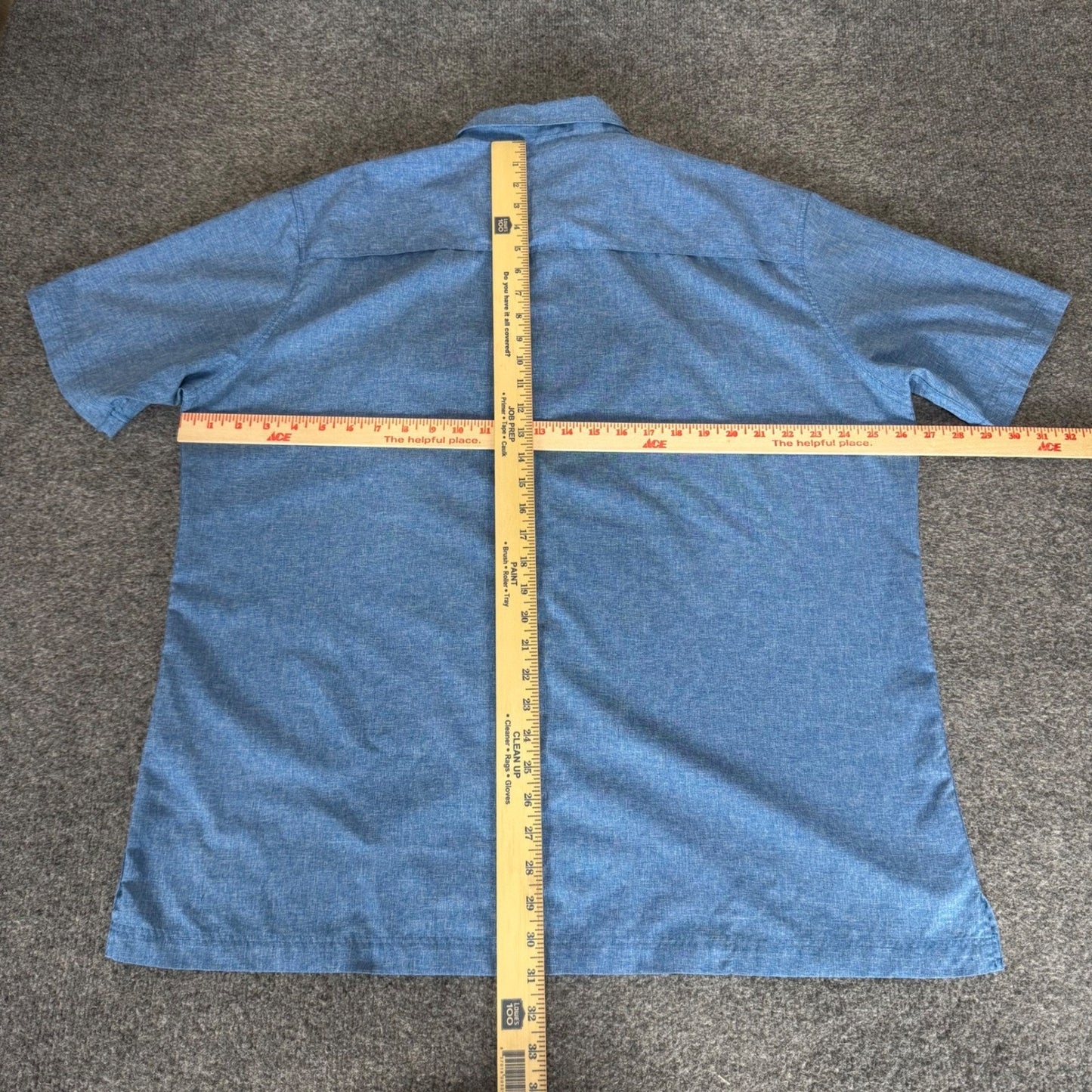 Croft & Barrow Men XL Quick Dry Short Sleeve Button Up Shirt Blue Outdoor Hiking