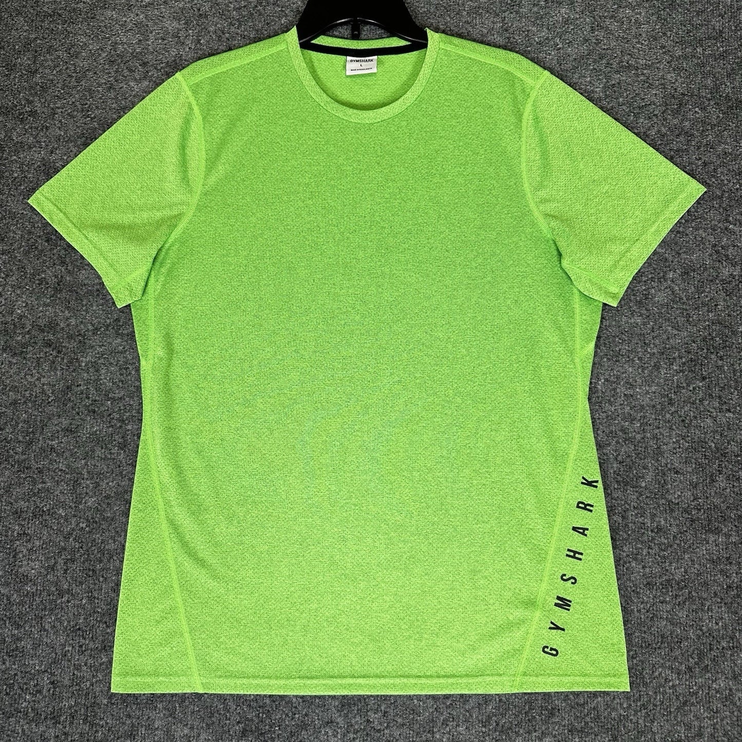 Gymshark Shirt Men Large Green Short Sleeve Crew Neck Stretch Workout Gym Hi Vis