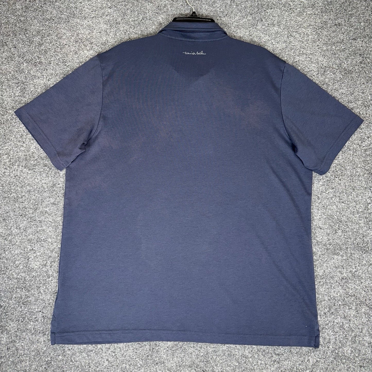 Travis Mathew Polo Shirt Mens 2XL Navy Blue Golf Short Sleeve Performance Adult