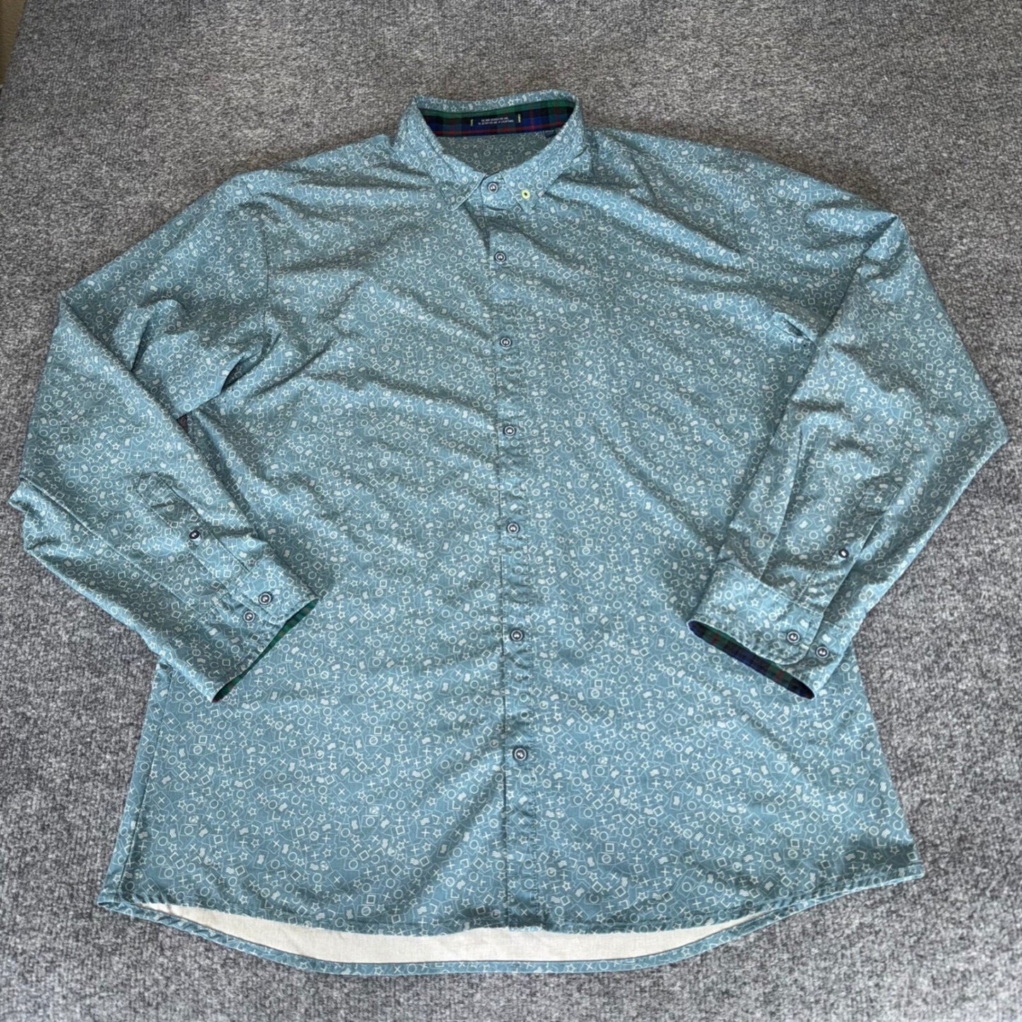 William Murray Mens 2XL Button Down Shirt Golf Novelty Print Long Sleeve Casual