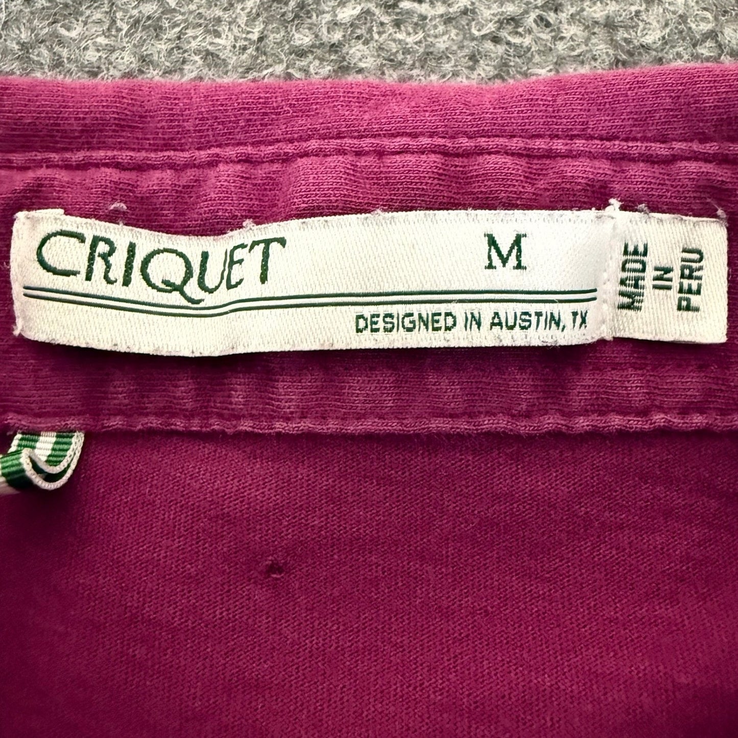 Criquet Mens Polo Shirt Medium Magenta Short Sleeve Casual Golf Preppy Cotton