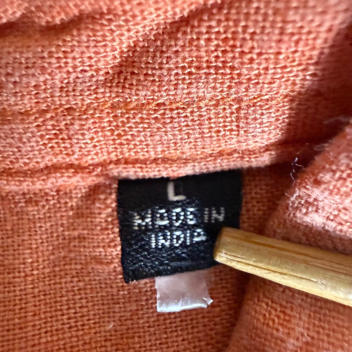 Kenneth Cole New York Mens Linen Blend Long Sleeve Button Up Shirt Orange Large