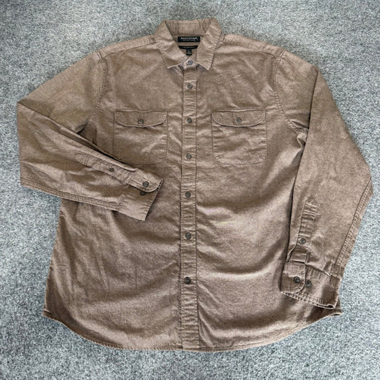 Banana Republic Mens XL Ultra Soft Flannel Shirt Brown Long Sleeve Slim Casual