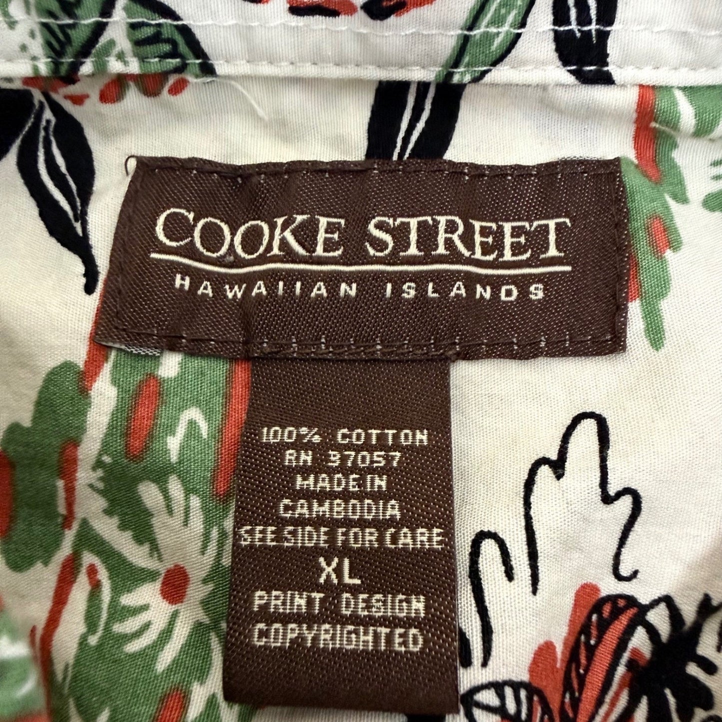 Cooke Street Mens XL Hawaiian Shirt Tropical Button Up Aloha Resort Vacation
