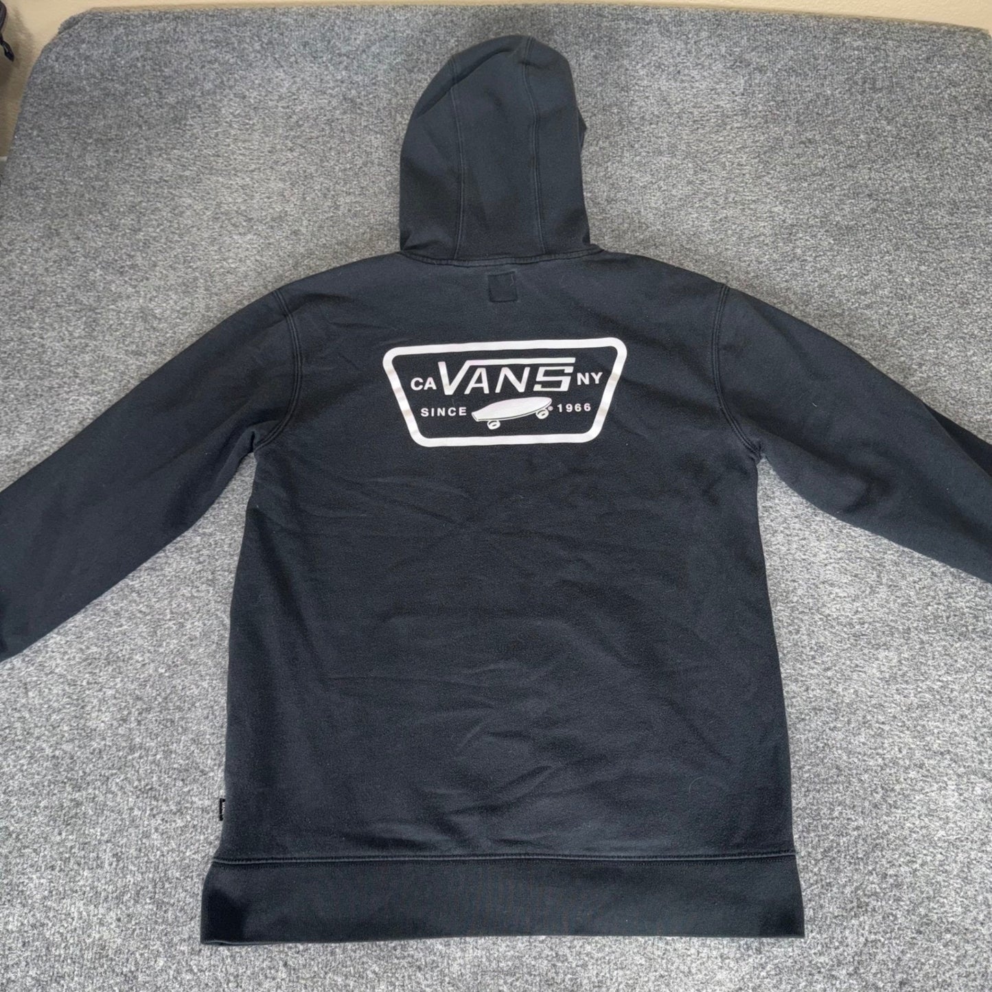 Vans Mens Black Skateboard Logo Graphic Pullover Hoodie Sweatshirt Medium Skate