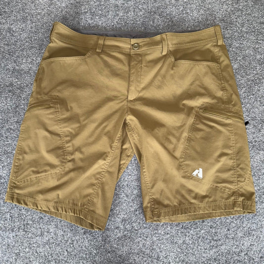 Eddie Bauer First Ascent Cargo Shorts Mens 42 Khaki Hiking Outdoor Trail