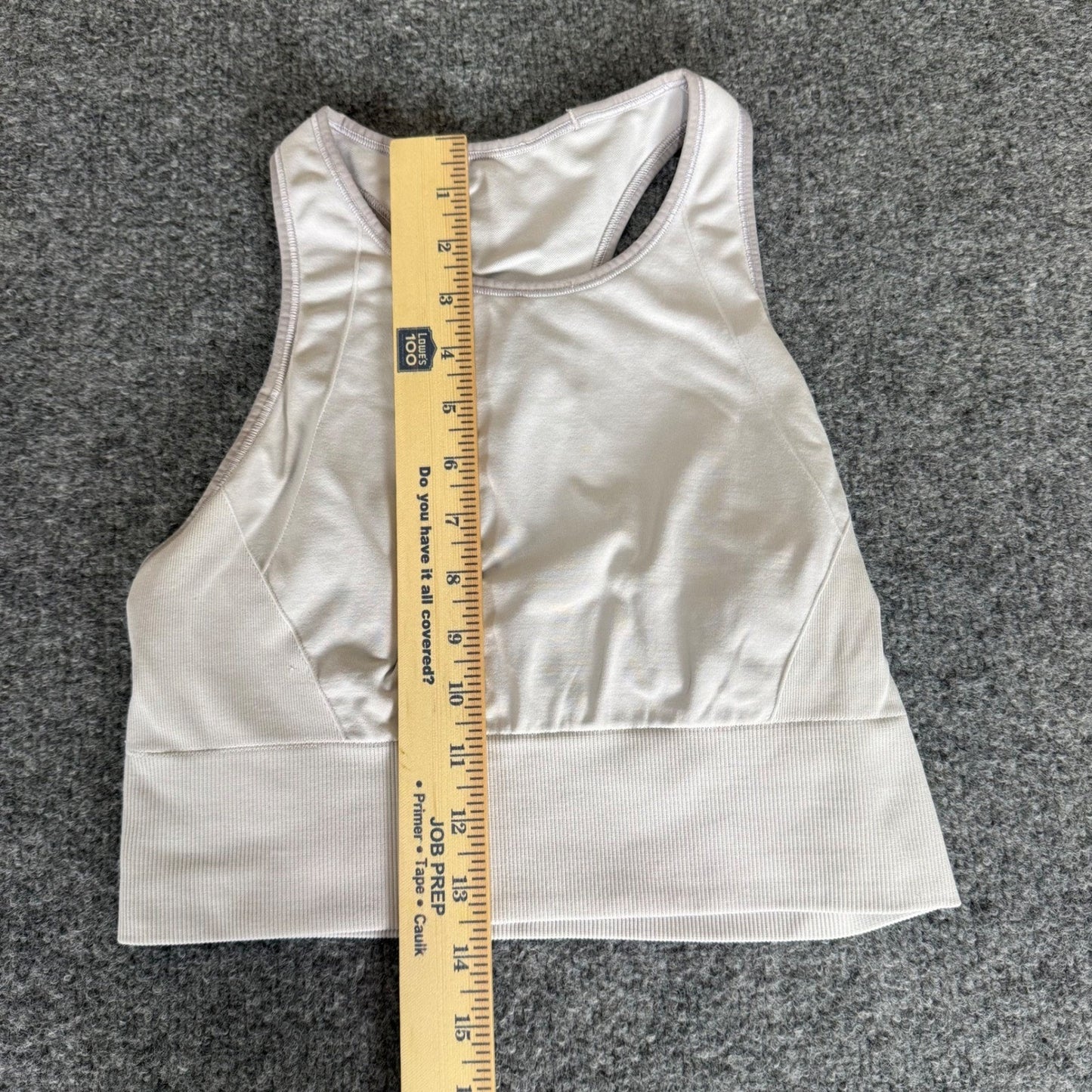 Lululemon Ebb to Train Bra Tank Top Racerback Women Size 8 Gray Athletic Workout