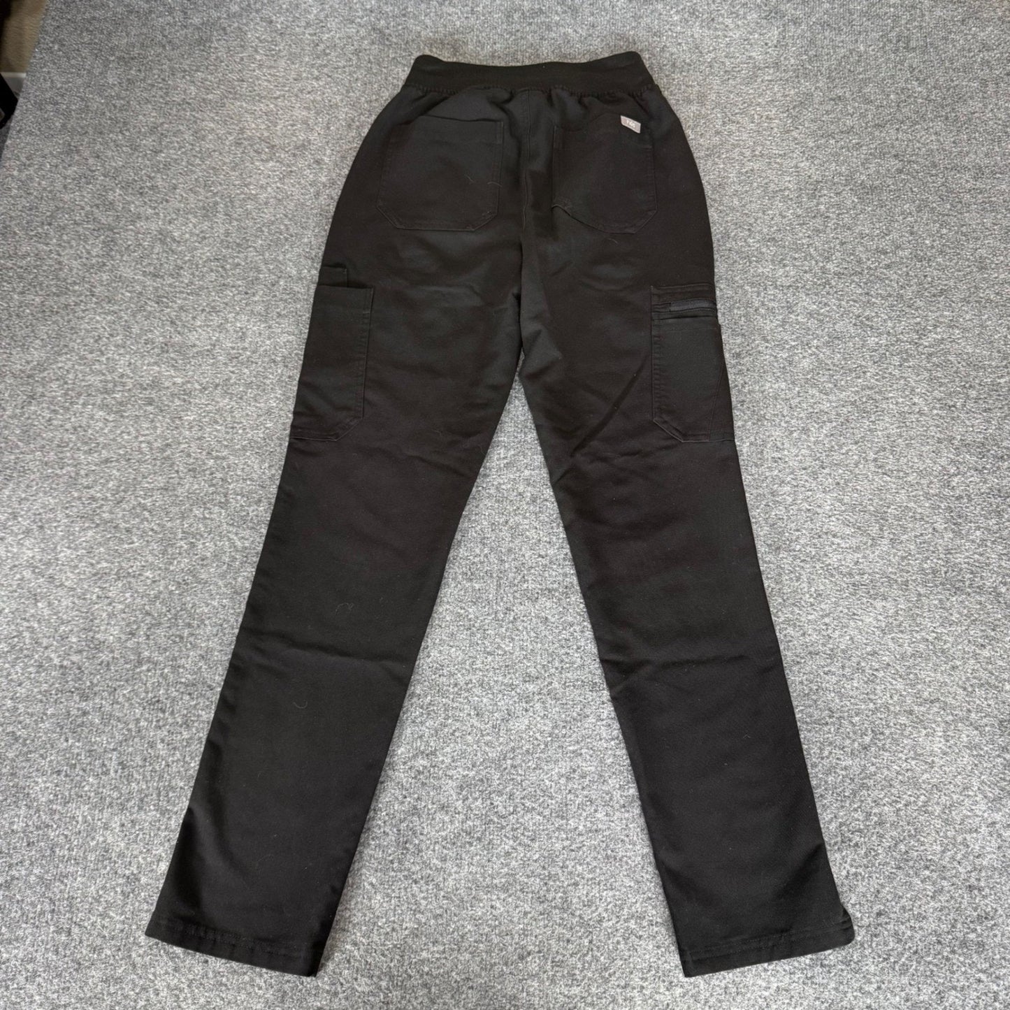 FIGS HW Yola High Waisted Cargo Scrub Pants Black XXS Womens Medical Uniform