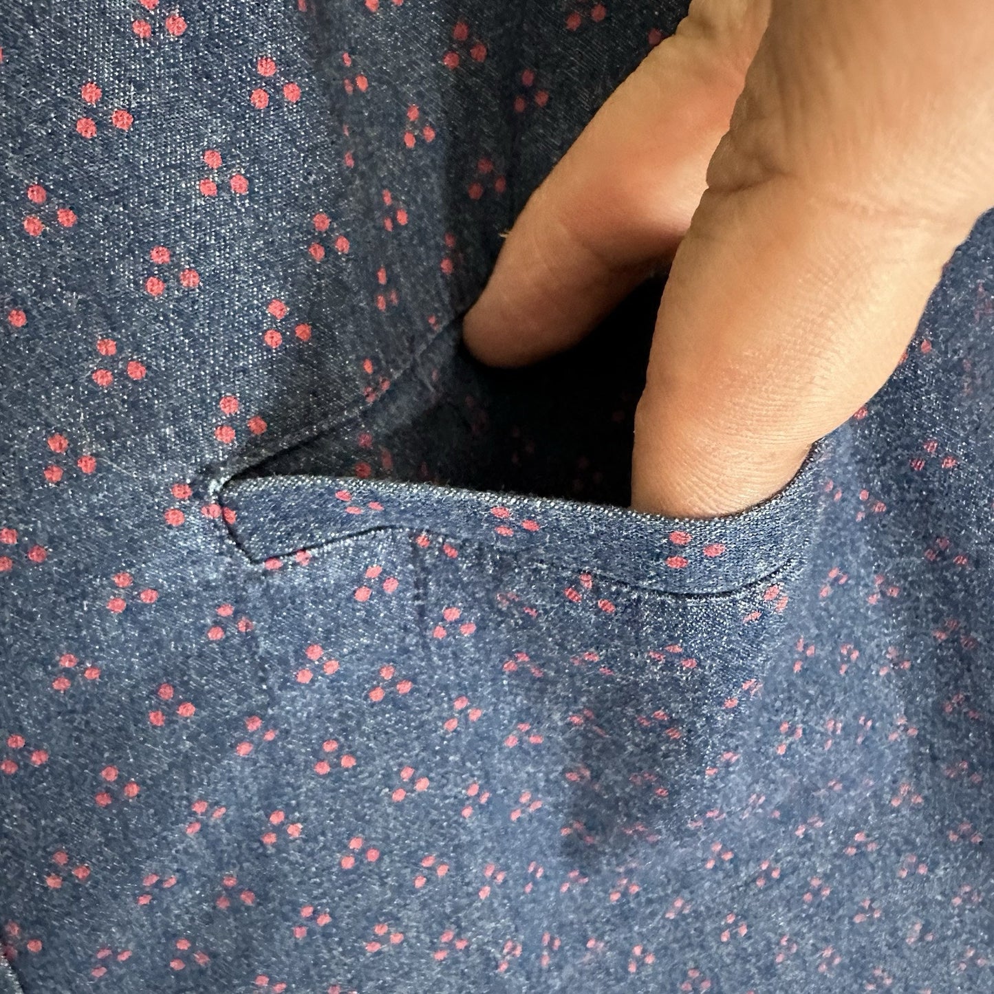 7 Diamonds Shirt Mens Medium Blue Short Sleeve Geometric Button Up Pocket Adult