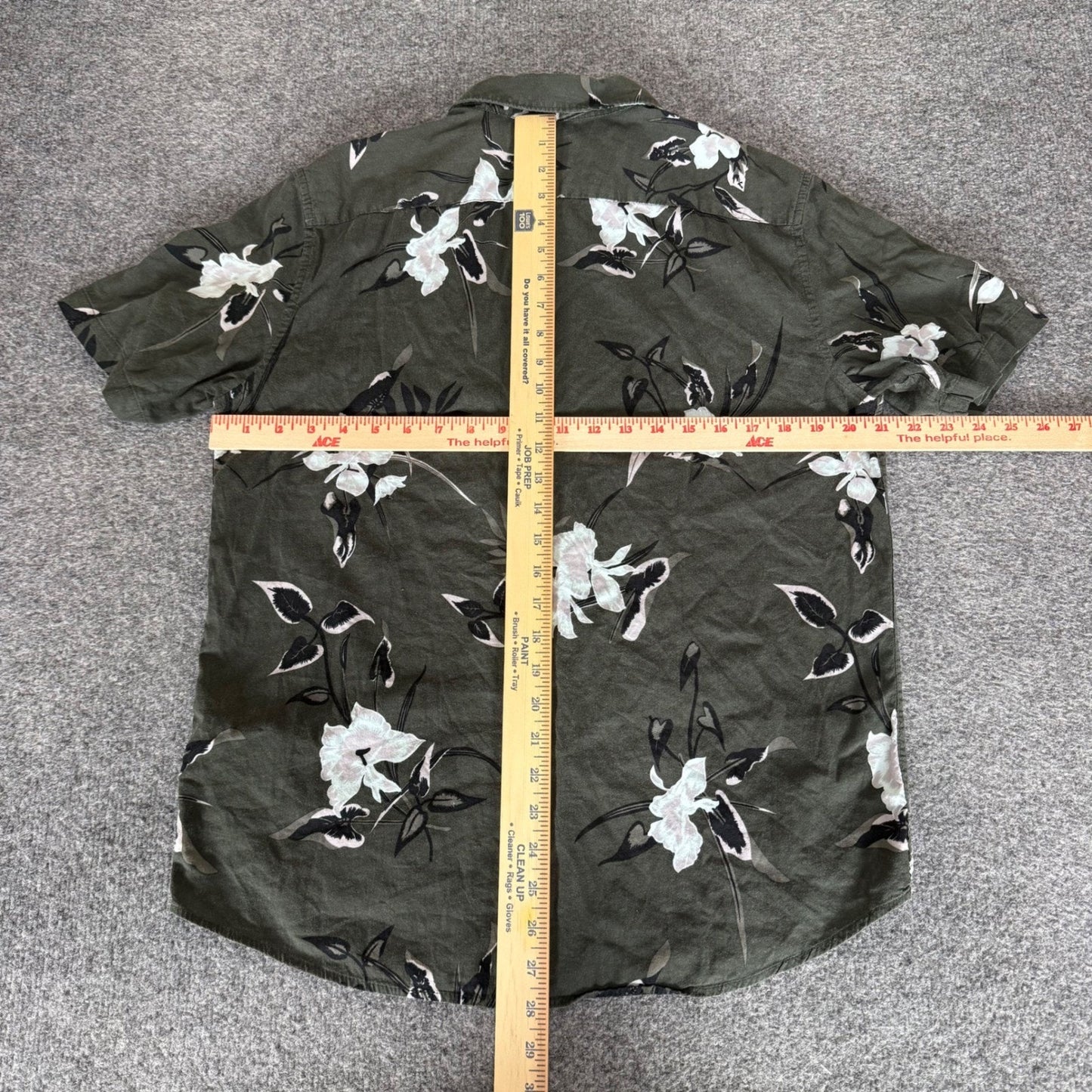 RVCA Mens M Olive Floral Short Sleeve Button Up Shirt Skate Surf Beach Tropical