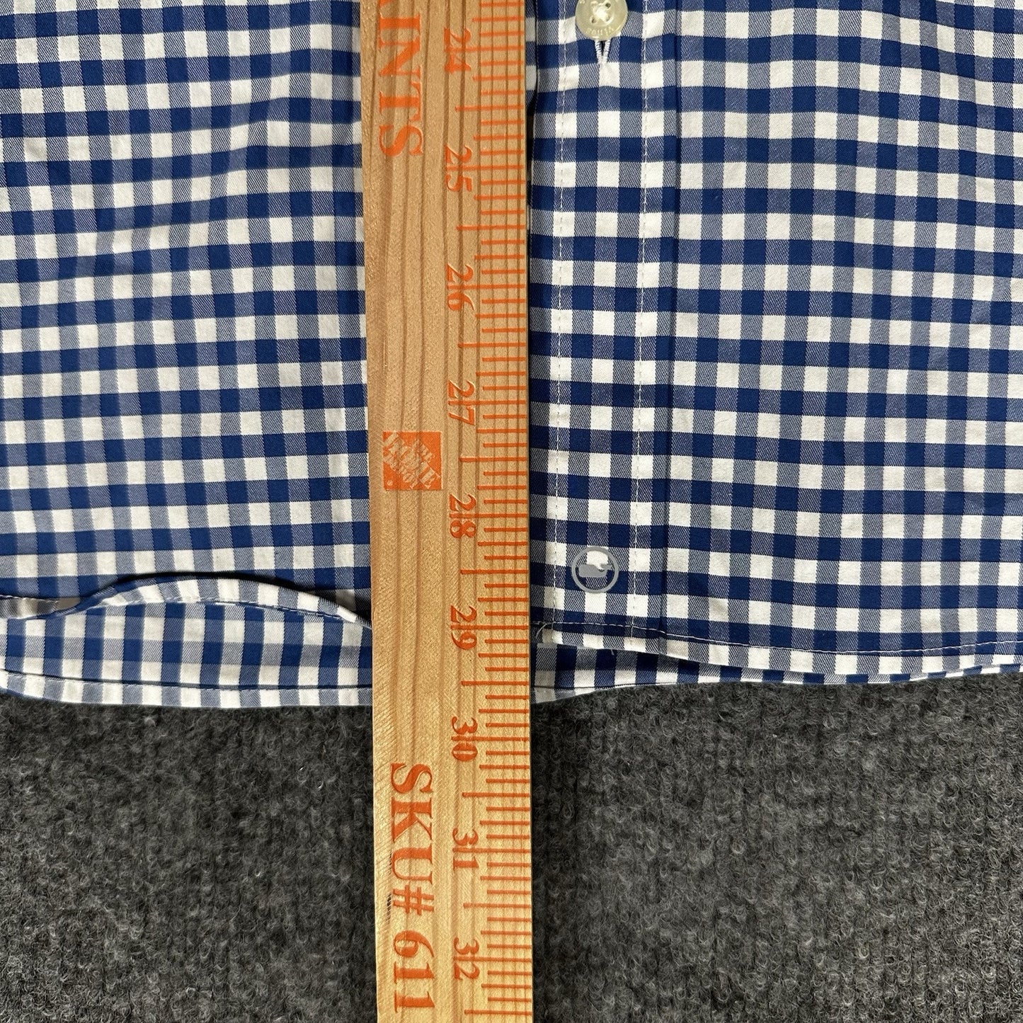 Vineyard Vines Shirt Mens M Blue Gingham On The Go Long Sleeve Button-Down Adult