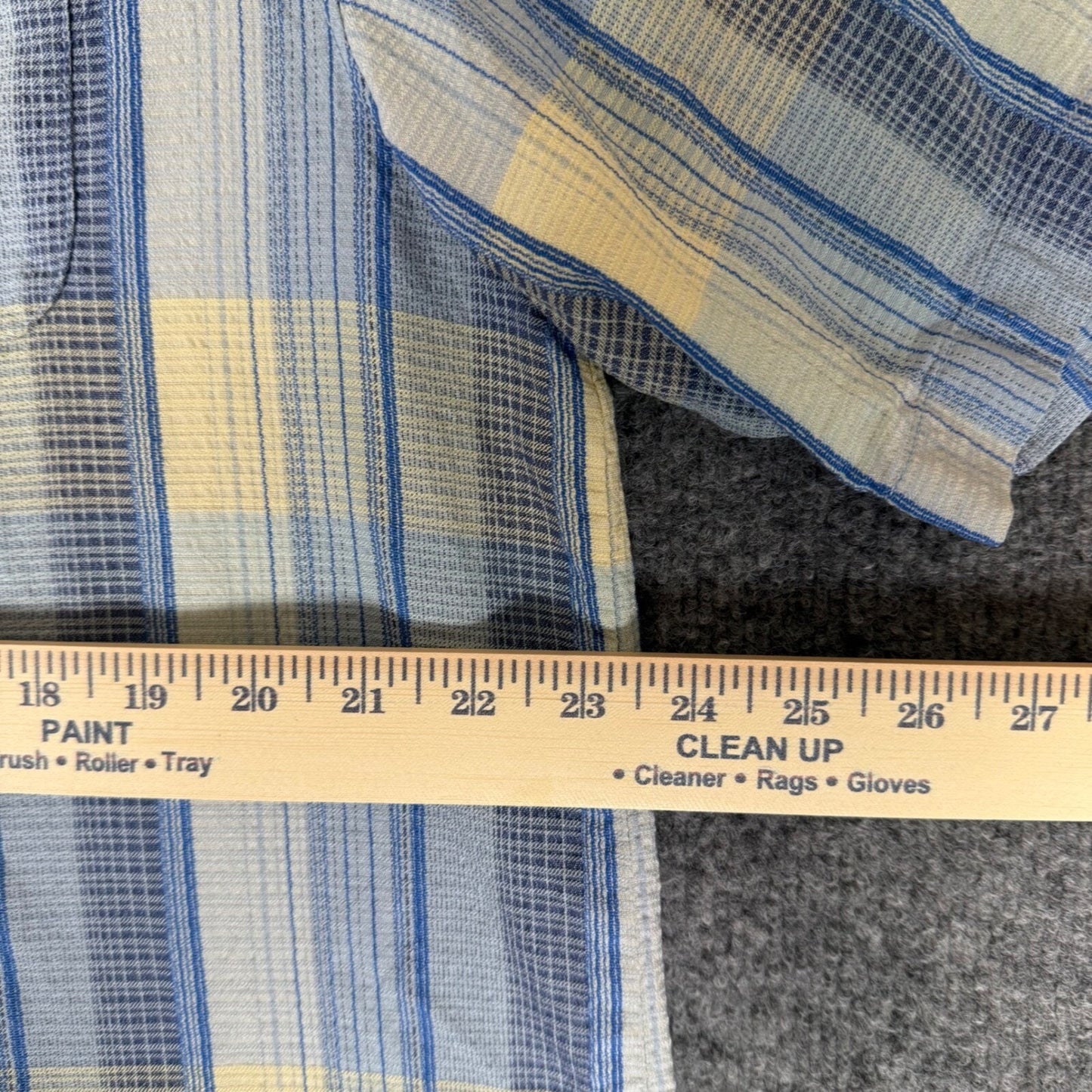 Tommy Bahama Silk Shirt Plaid Short Sleeve Button Up Casual Men's Blue Large