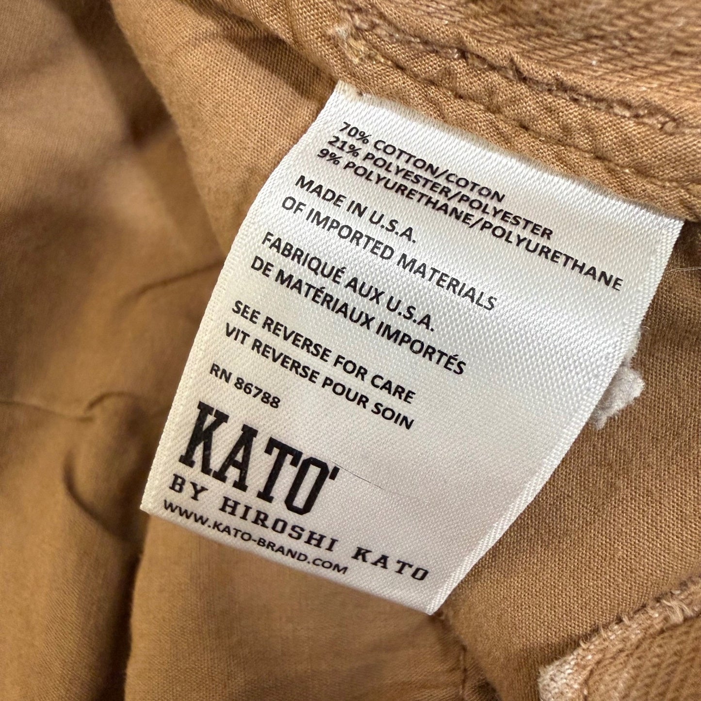 Hiroshi Kato The Ave Slim Chino Pants Mens 36x32 Tan Stretch Everyday Comfort