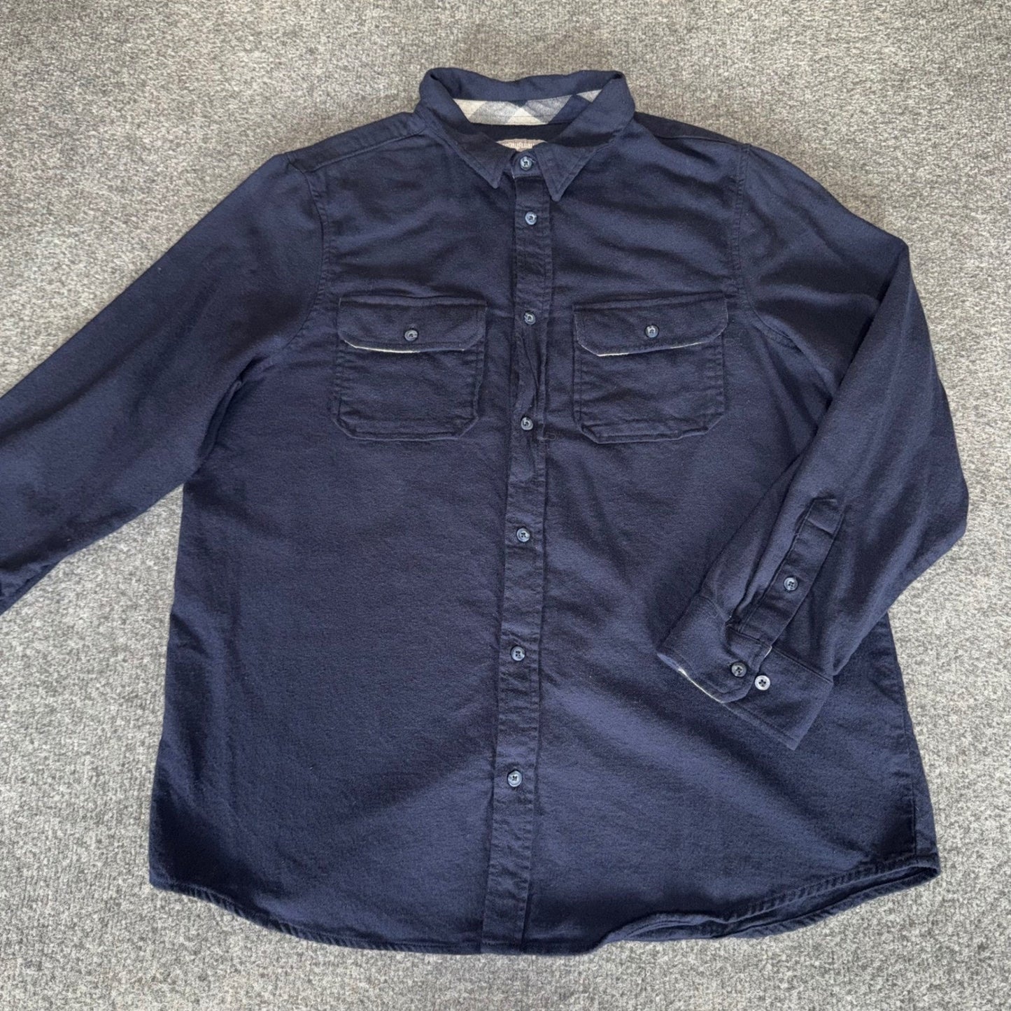 One Day Away Flannel Shirt Mens XL Blue Button Up Casual Everyday Soft Comfort