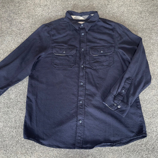 One Day Away Flannel Shirt Mens XL Blue Button Up Casual Everyday Soft Comfort