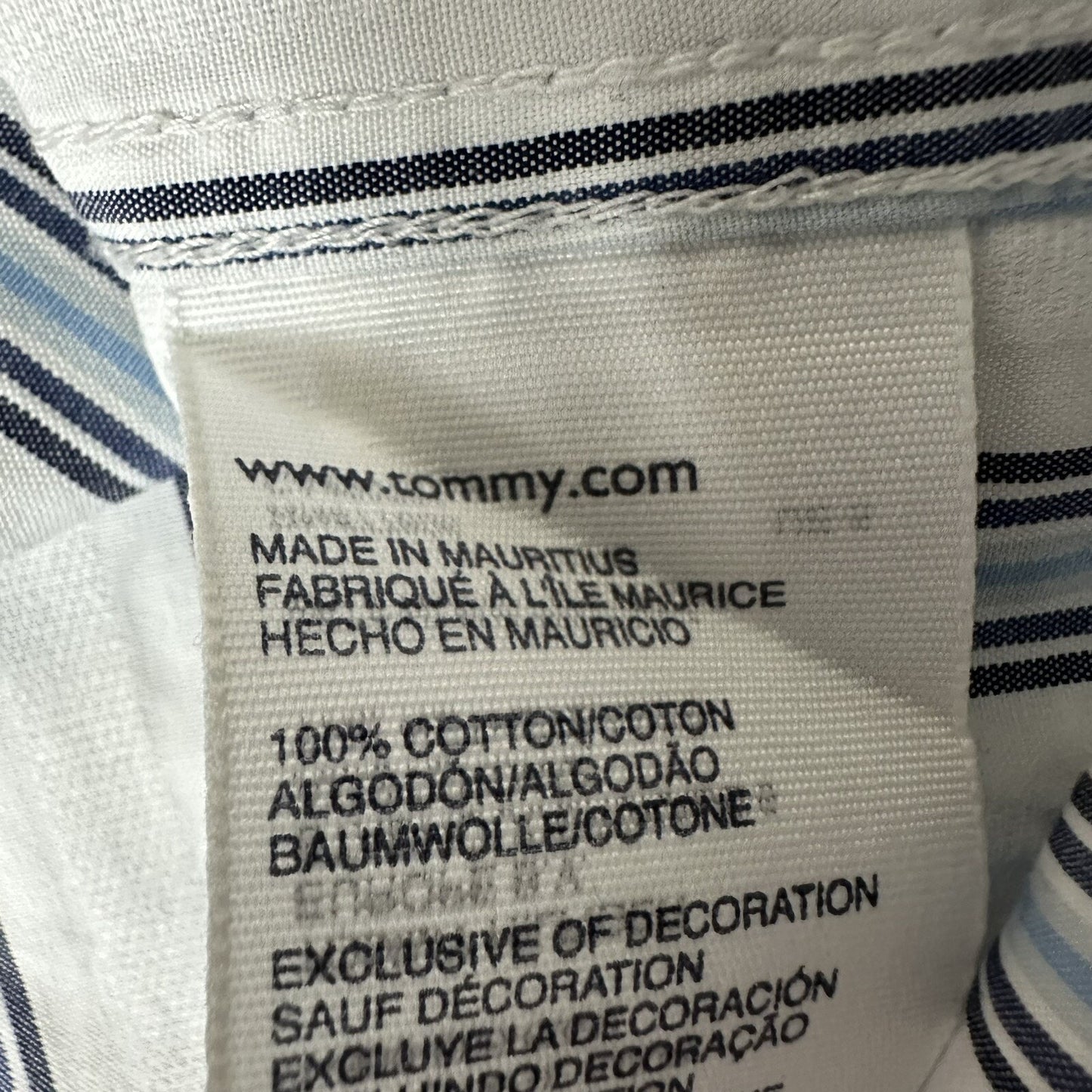 Tommy Hilfiger Shirt Mens XXL Blue 80’s Two Ply Cotton Pocket Long Sleeve Adult