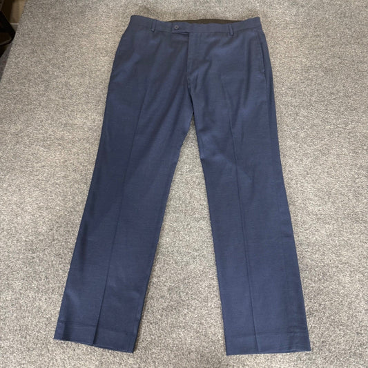Calvin Klein Mens Slim Fit Dress Pant Navy Blue Flat Front Trousers 34x28 Casual