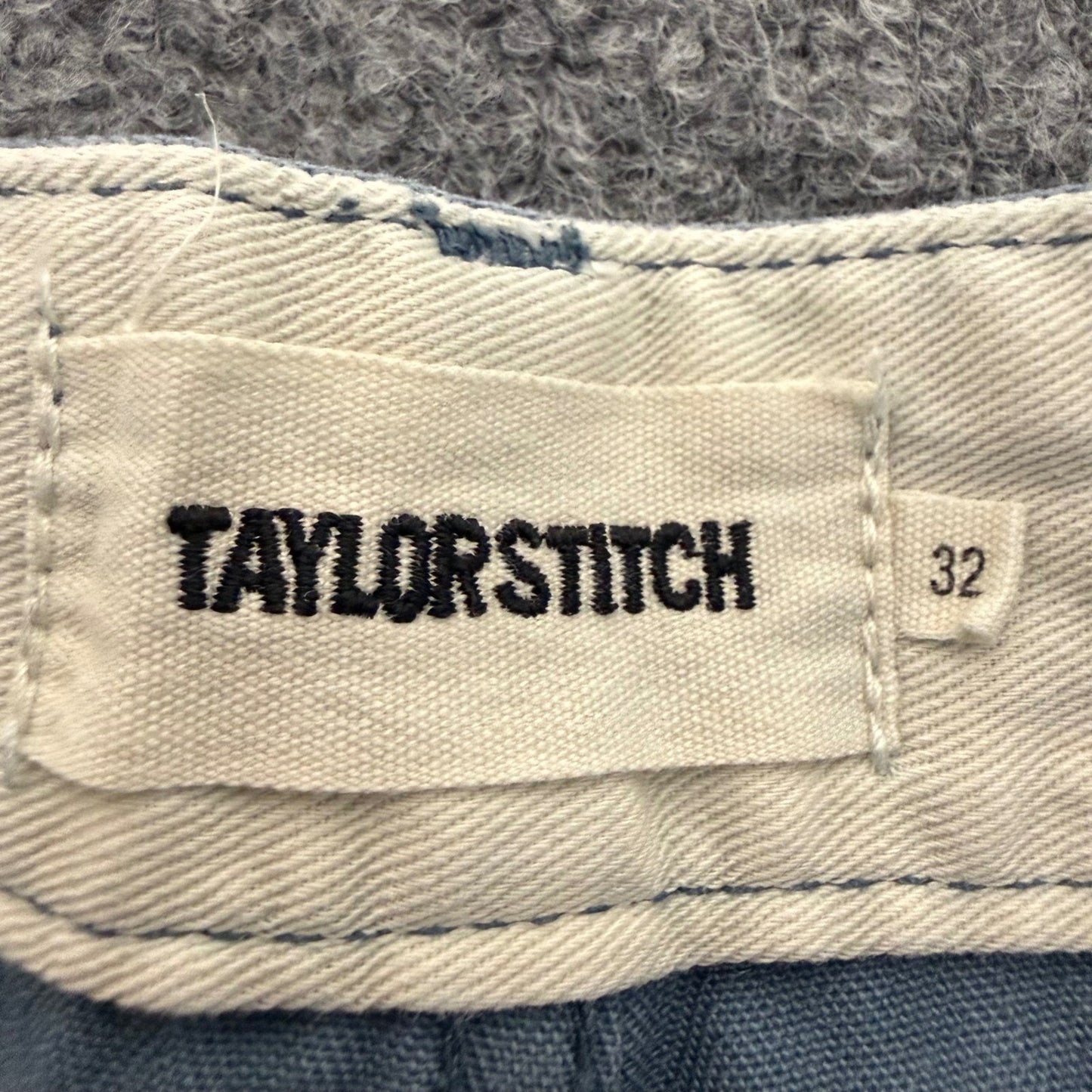 Taylor Stitch Shorts Mens 32 Blue Canvas Chino Patch Pocket Casual Durable