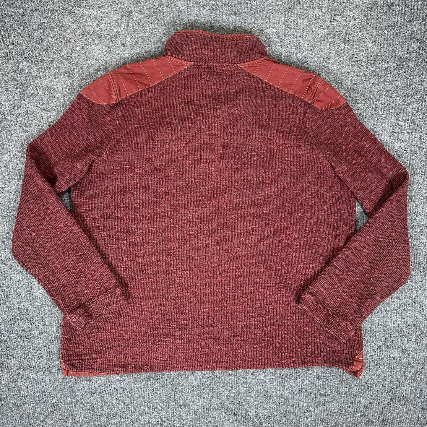 Carbon 2 Cobalt Sweater Mens Large Red 1/4 Zip Knit Pulover Casual Pocket Adult