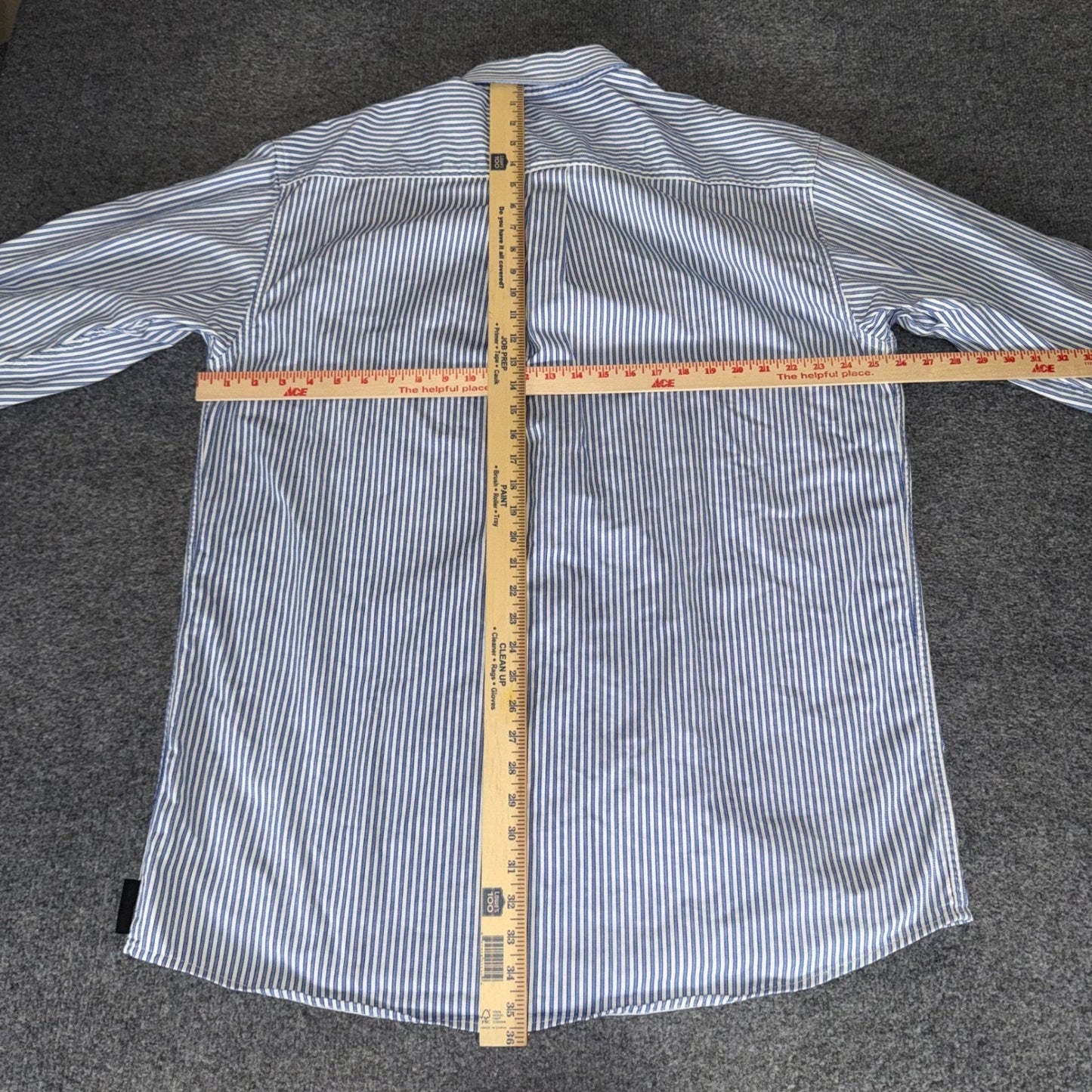 Cinch WRX Mens XL Flame Resistant FR Work Shirt Blue White Stripe NFPA 2112 HRC2