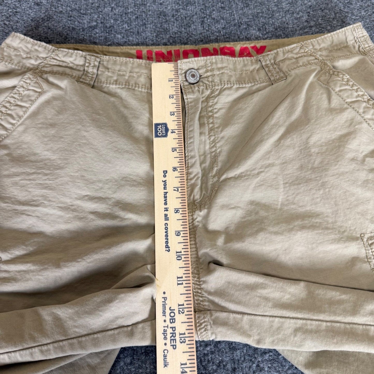 Unionbay Cargo Shorts Mens 38x10 Beige Casual High Rise Outdoor Hiking Utility