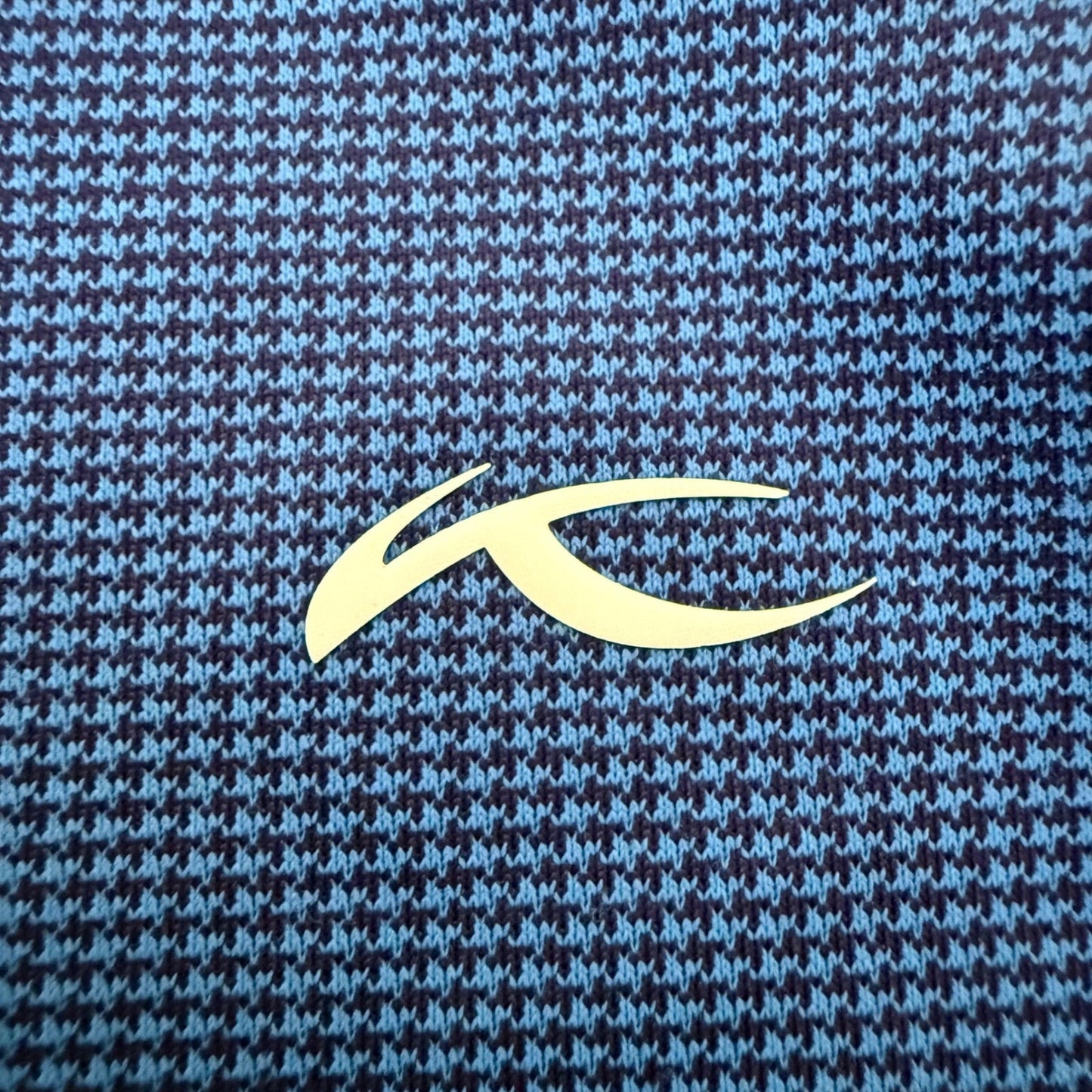 KJUS Ashton Polo Shirt Mens 50 Medium Blue Short Sleeve UPF 50+ Performance Golf