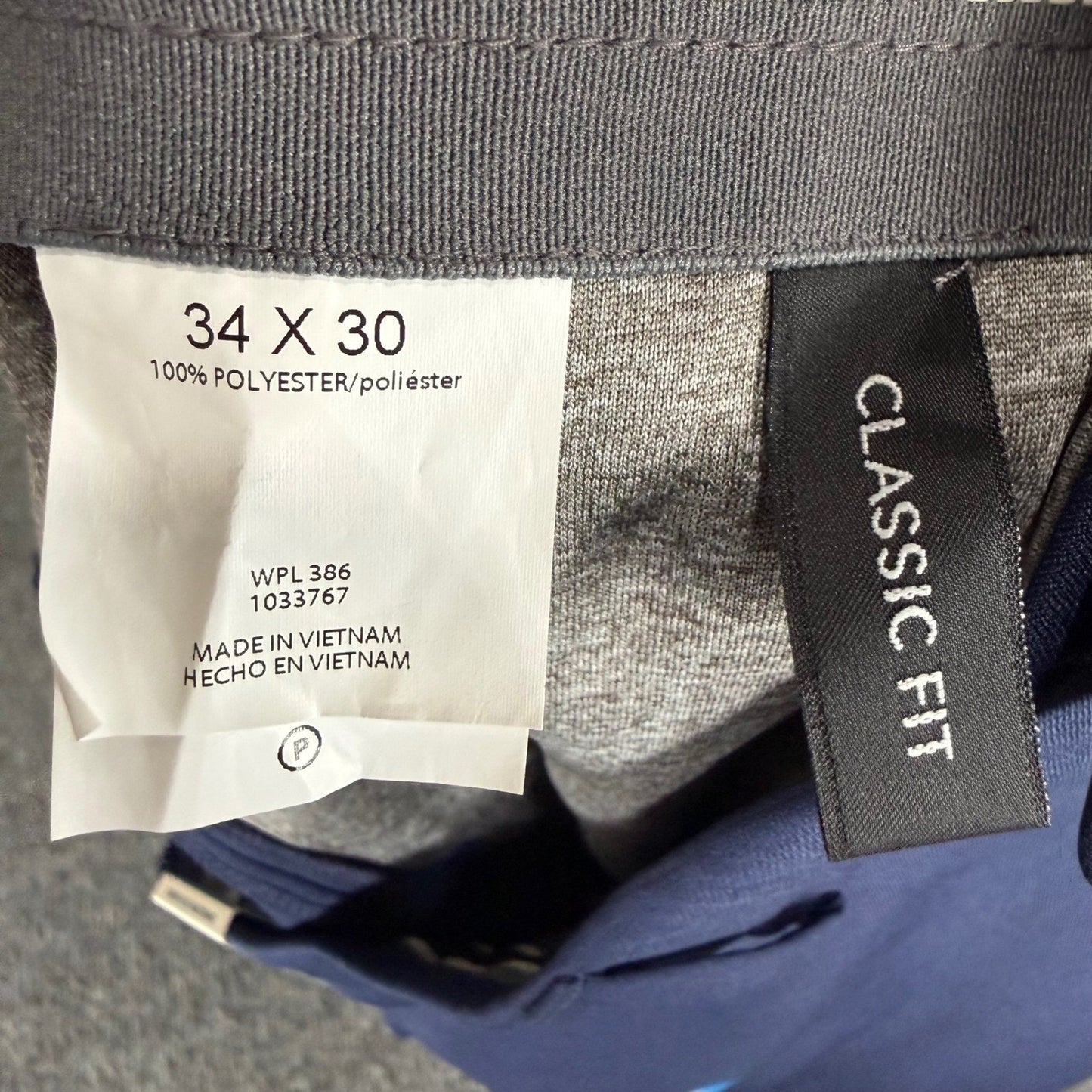 Haggar The Active Series Mens 34x30 Midnight Blue Stretch Herringbone Suit Pants