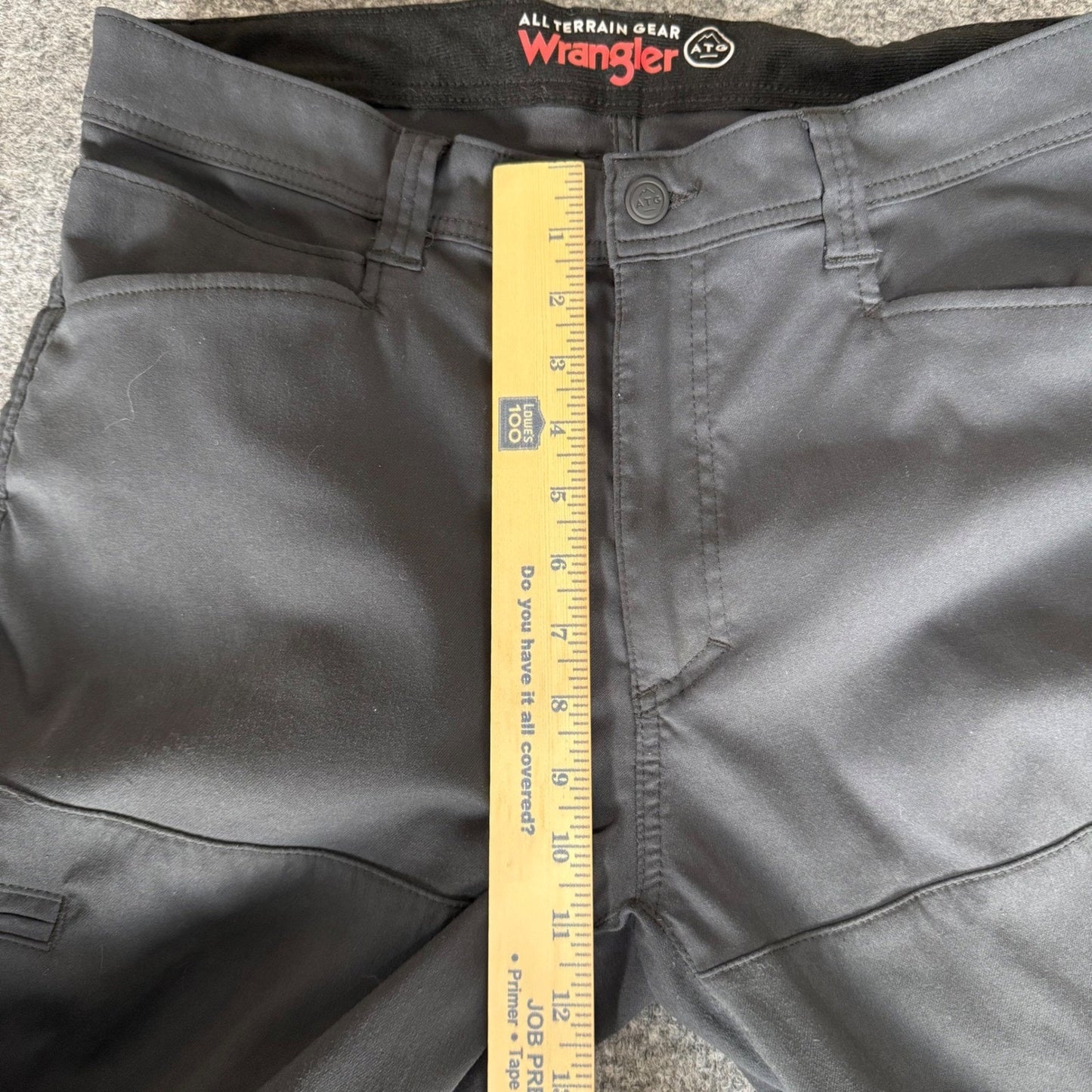 Wrangler ATG All Terrain Gear Men Stretch Trail Outdoor Pant Charcoal Grey 33x33