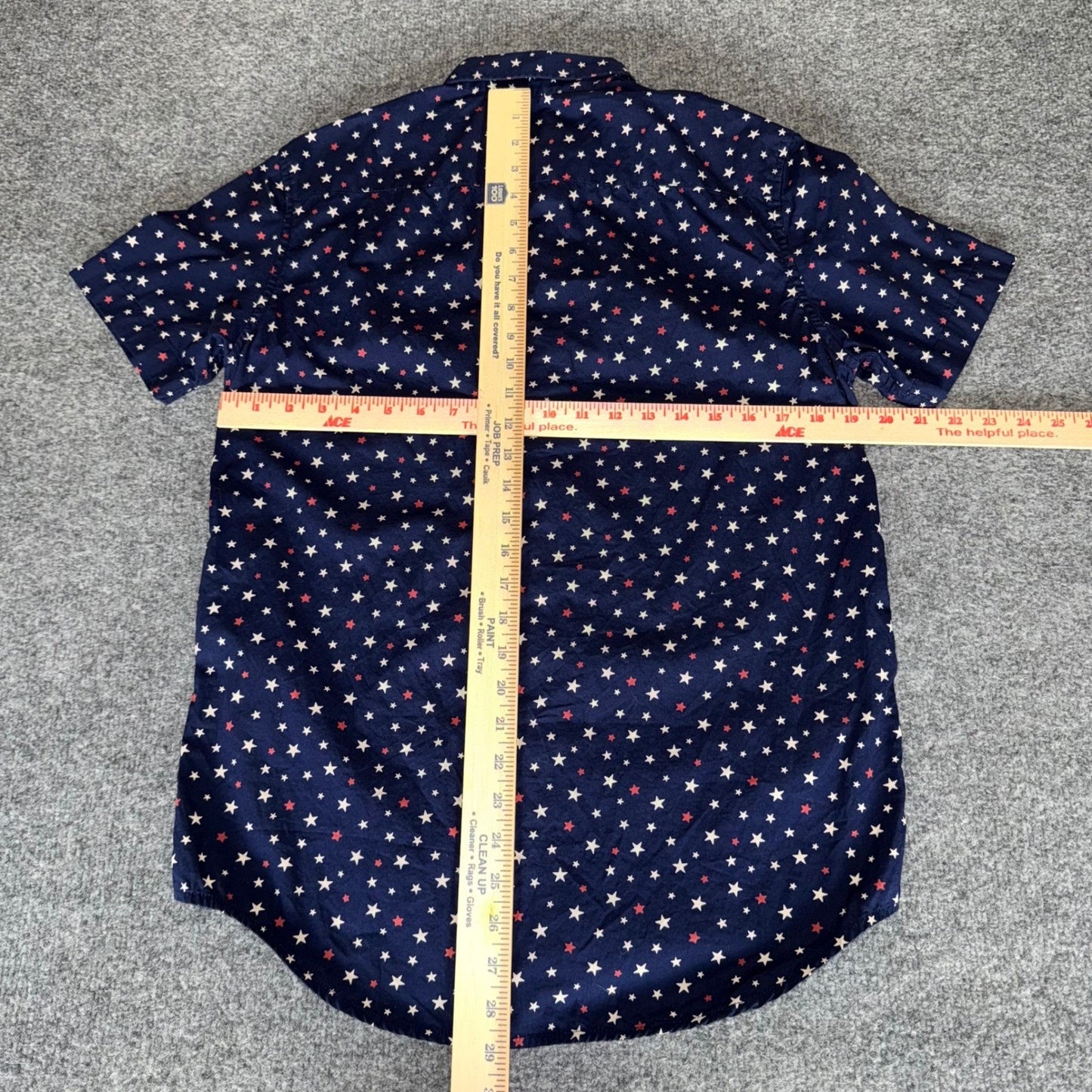 Denim & Supply Ralph Lauren Shirt Mens Small Star Print Short Sleeve Button Down
