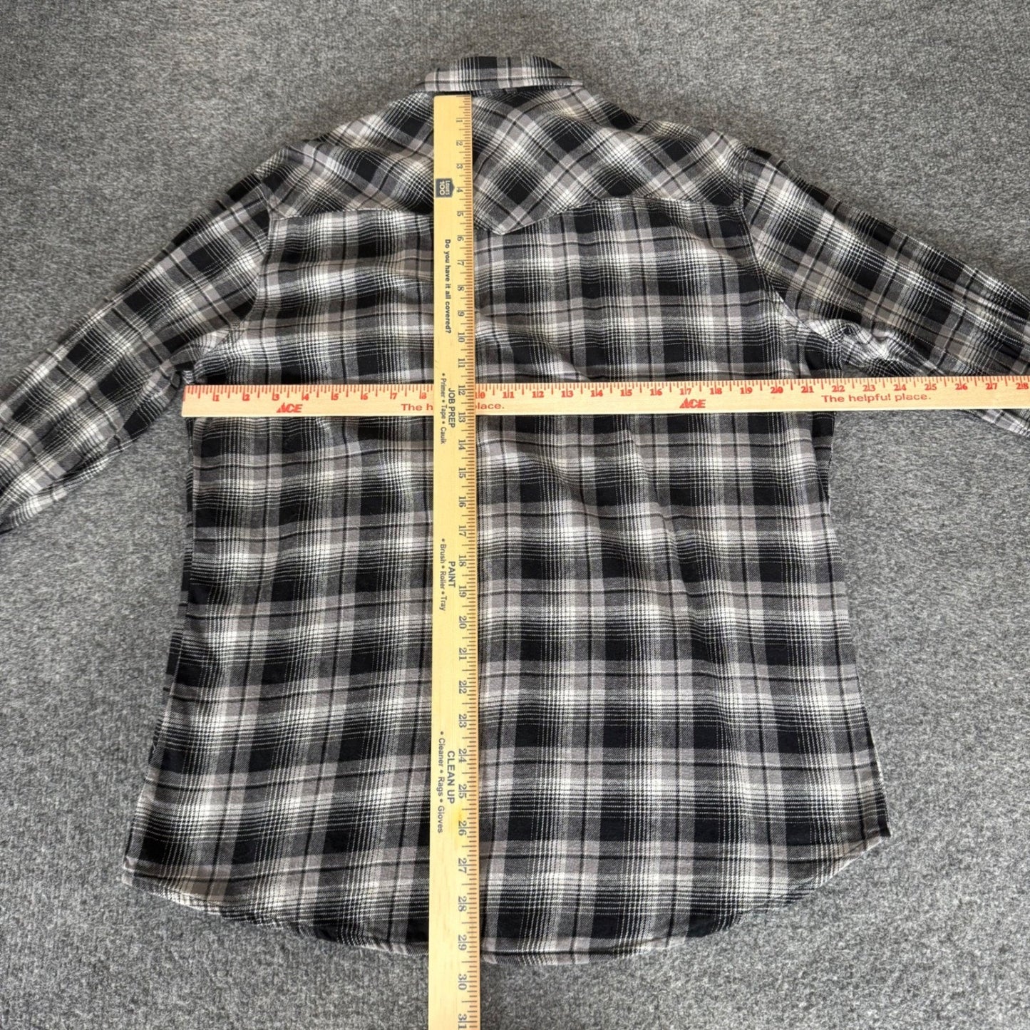 Wrangler Wrancher Mens Large Black Plaid Pearl Snap Western Flannal Shirt Cowboy