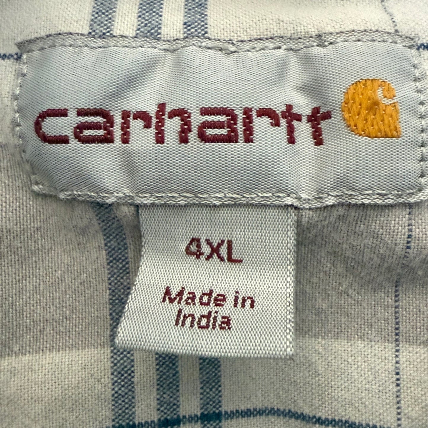 Carhartt Shirt Mens 4XL Plaid Short Sleeve Button Up Work Durable Tough Utility