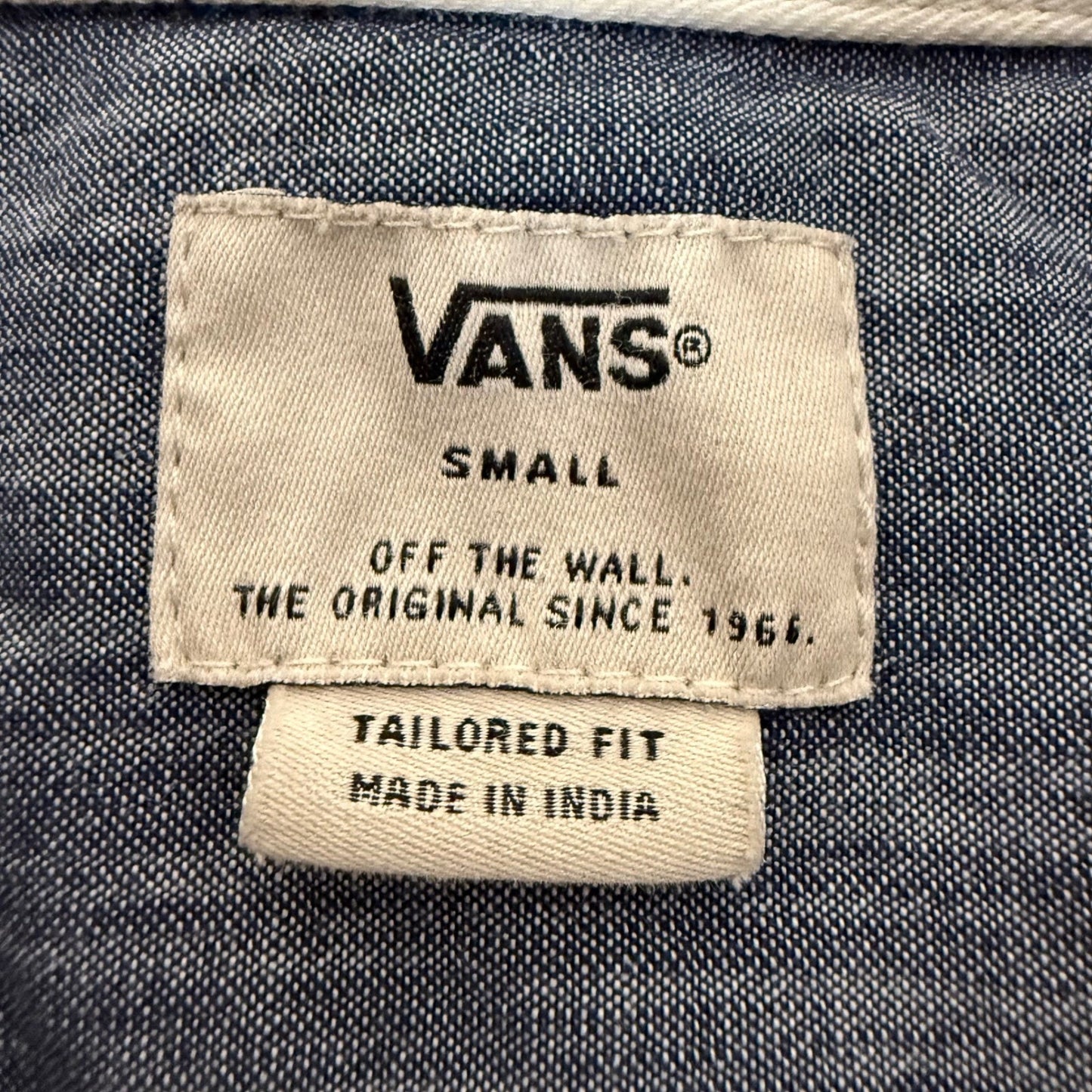 Vans Shirt Mens Small Blue Striped Button Up Short Sleeve Casual Skate Surf