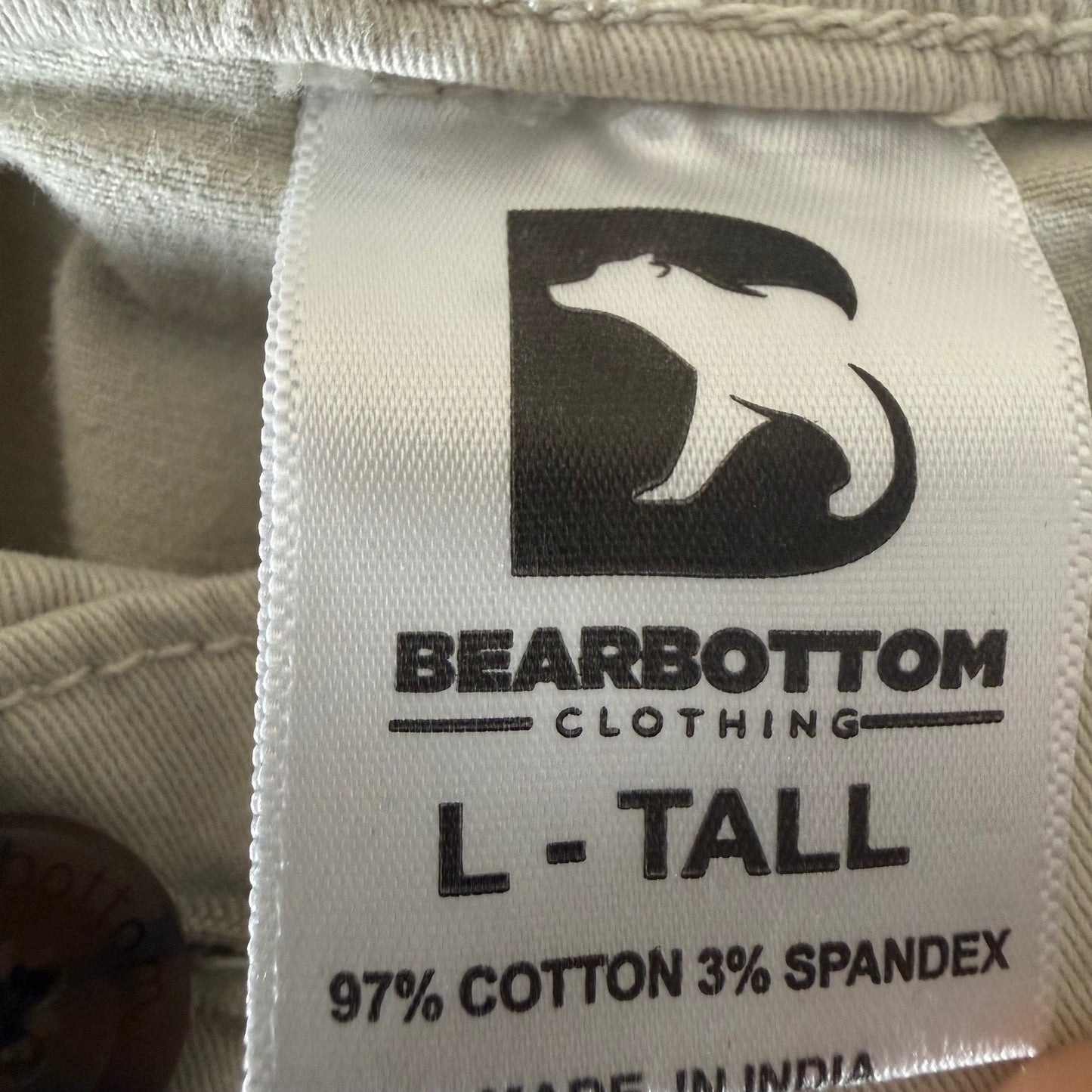 Bearbottom Clothing Mens Khaki Tan Stretch Chino Jogger Pants LT 32x31 Casual