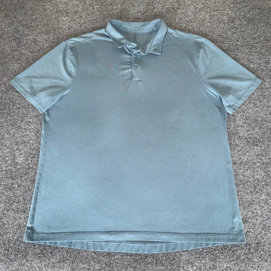 Lululemon Polo Shirt Mens XL Blue Athletic Fit Moisture Wicking Golf Active