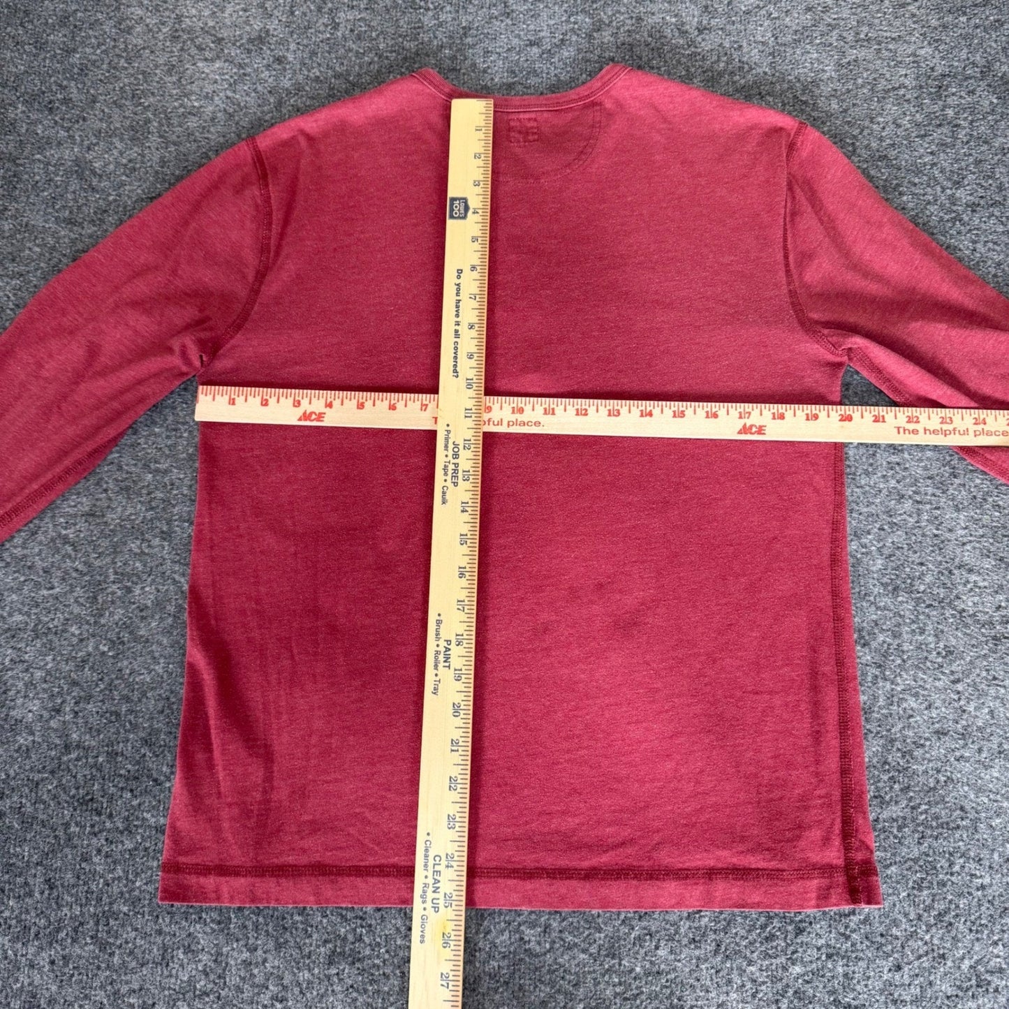 J.Crew Mens Medium Red Cotton Long Sleeve Henley Shirt Casual Soft Classic Basic