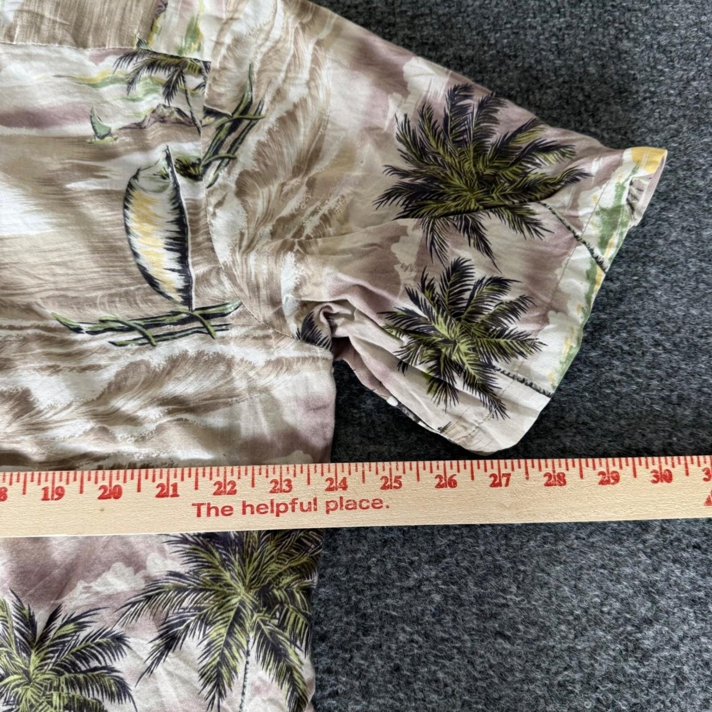 Hilo Hattie Mens XL Hawaiian Shirt Aloha Tropical Palm Tree Short Sleeve Resort