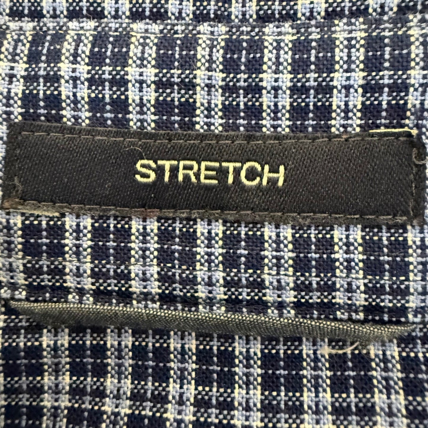 Dockers Battery Street Mens XL Blue Plaid Stretch Button Down Shirt Classic Fit