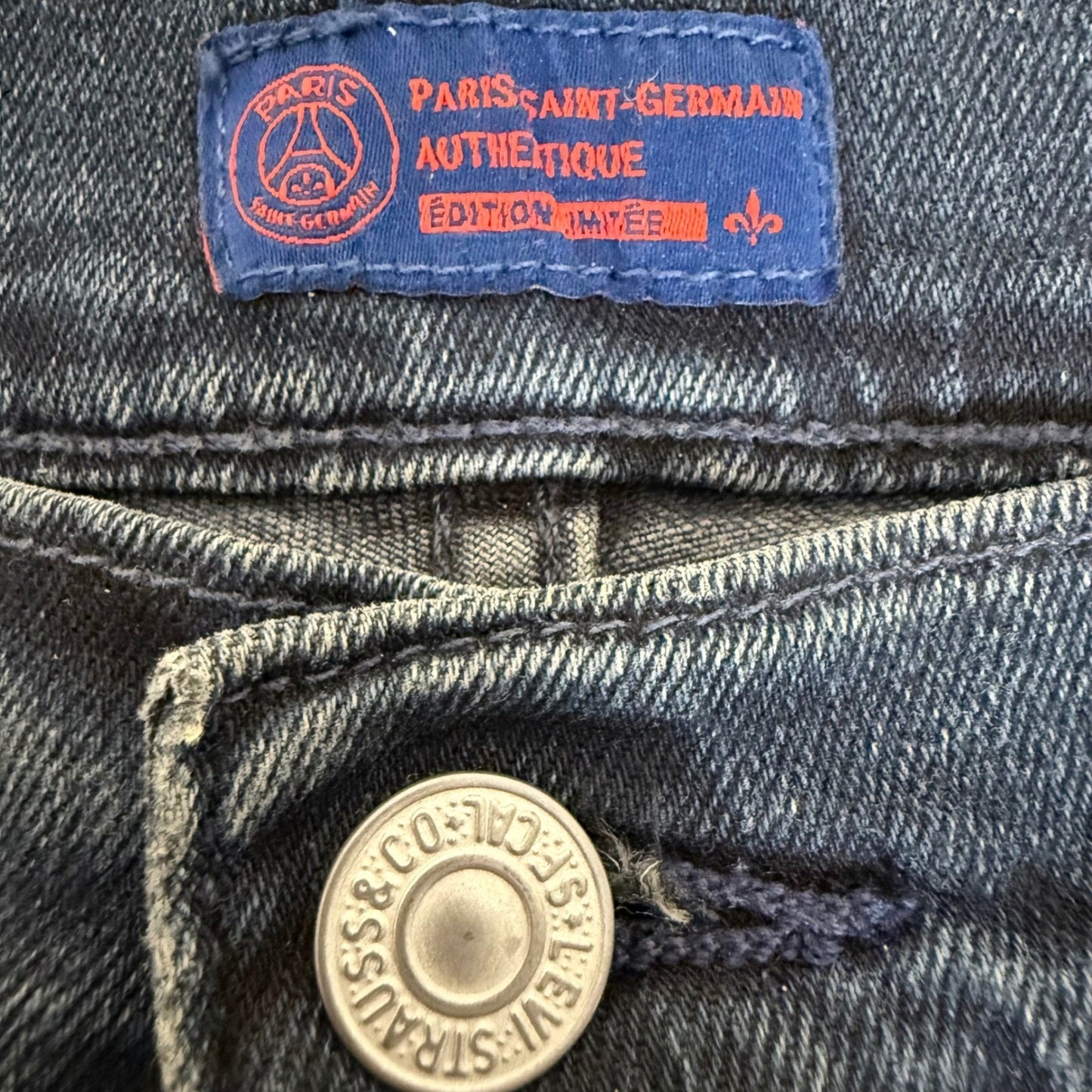 Levi's 511 Big E Jeans Men's 32x32 PSG Paris Saint-Germain Dark Wash Blue Denim