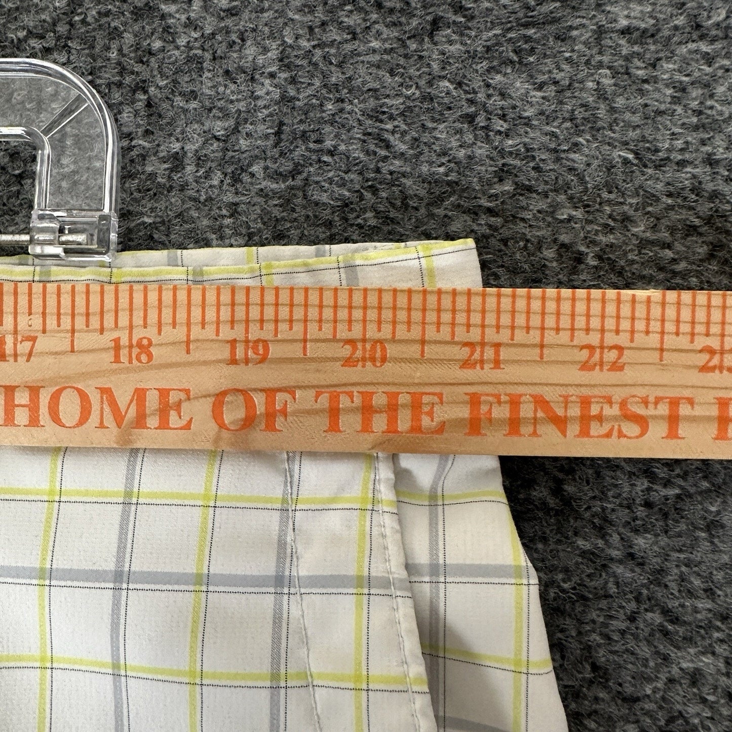 Nike Golf Shorts Men 40 (42) White Yellow Plaid Flat Front 11.5" High Rise Adult